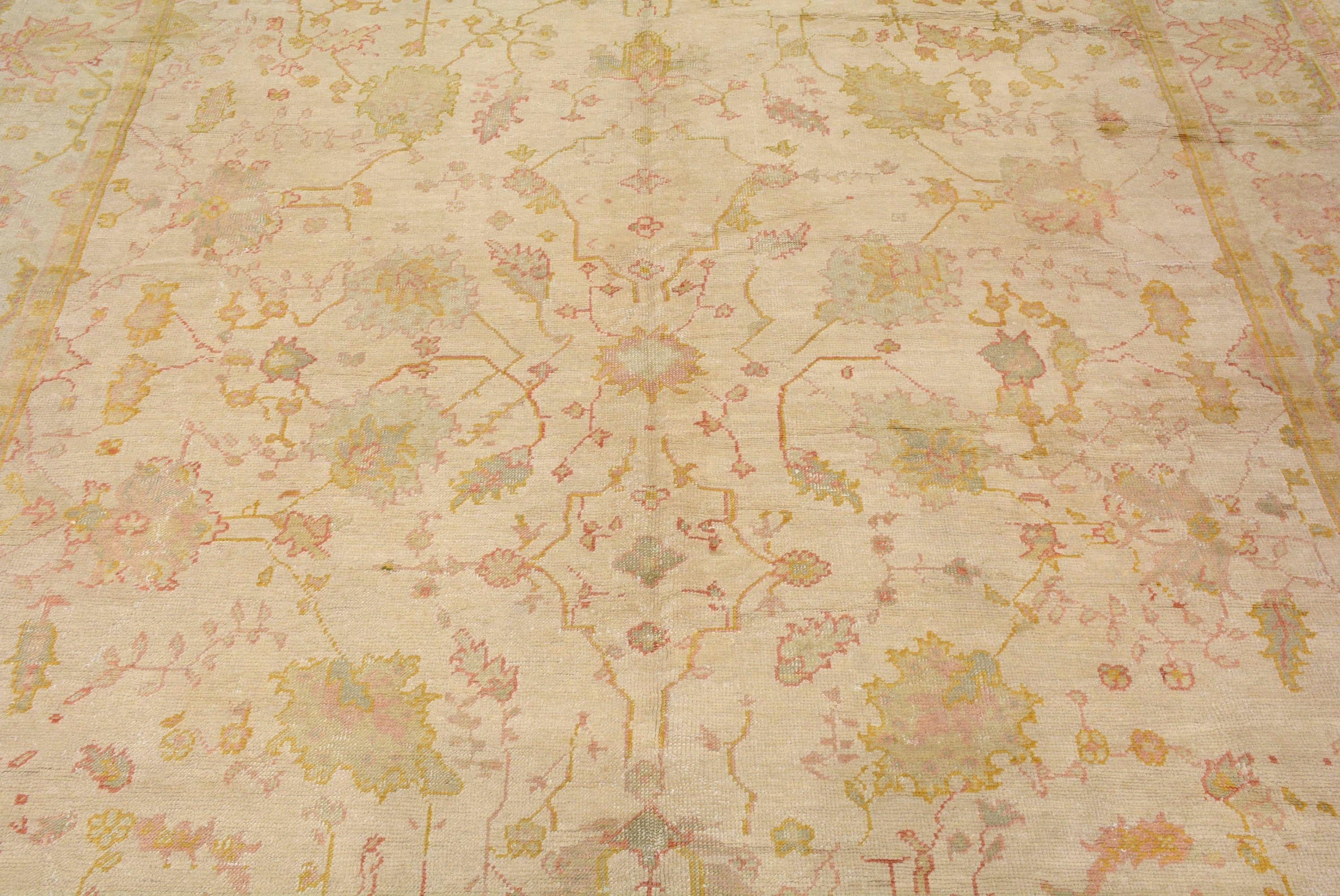 Oushak carpets are named after the large town in western Anatolia (Turkey) where they were woven. This town has been a major weaving center for rug production since the reign of the Ottoman Empire (July, 1299 – October, 1923) up to the current day.