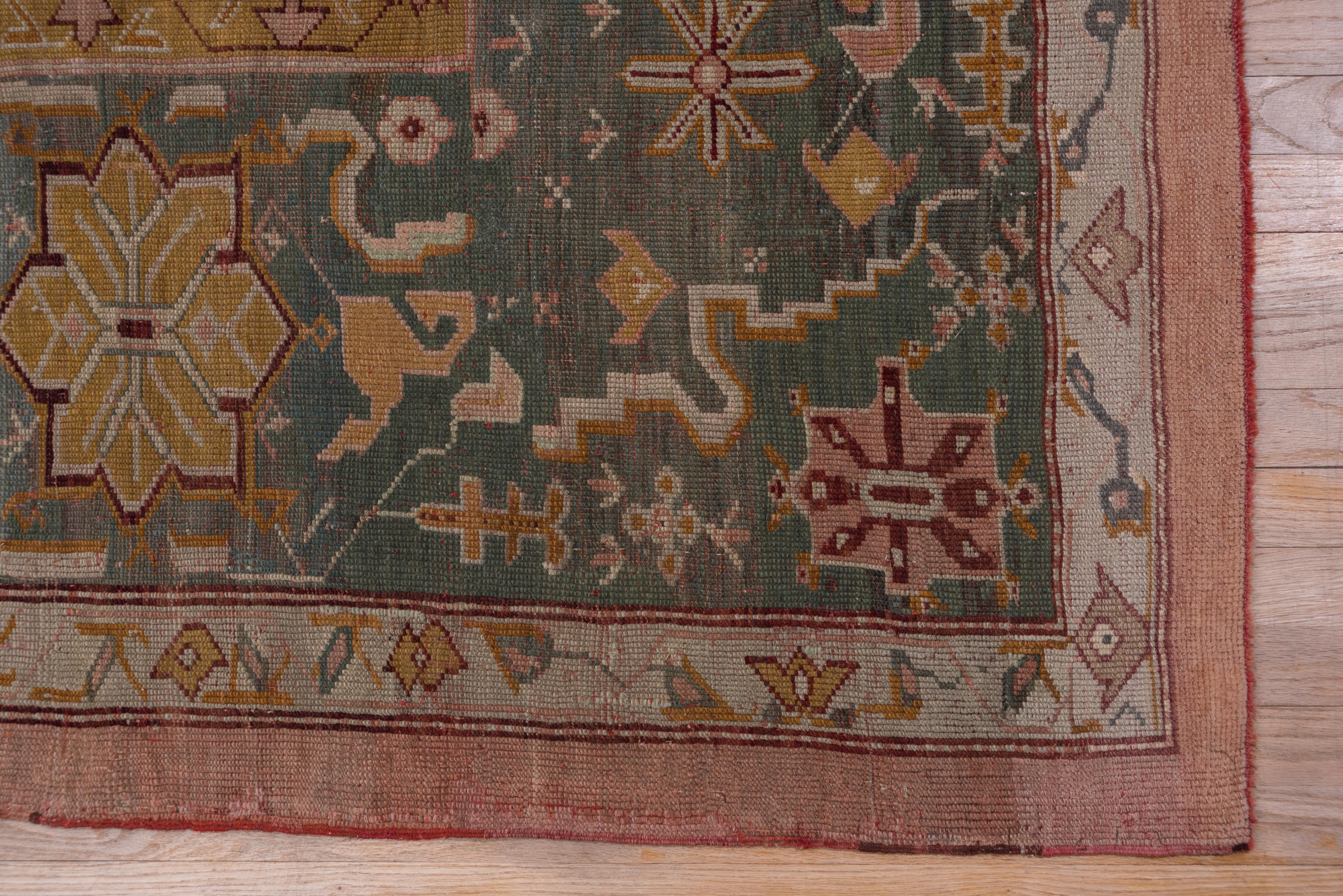 Antique Turkish Oushak Carpet In Good Condition For Sale In New York, NY