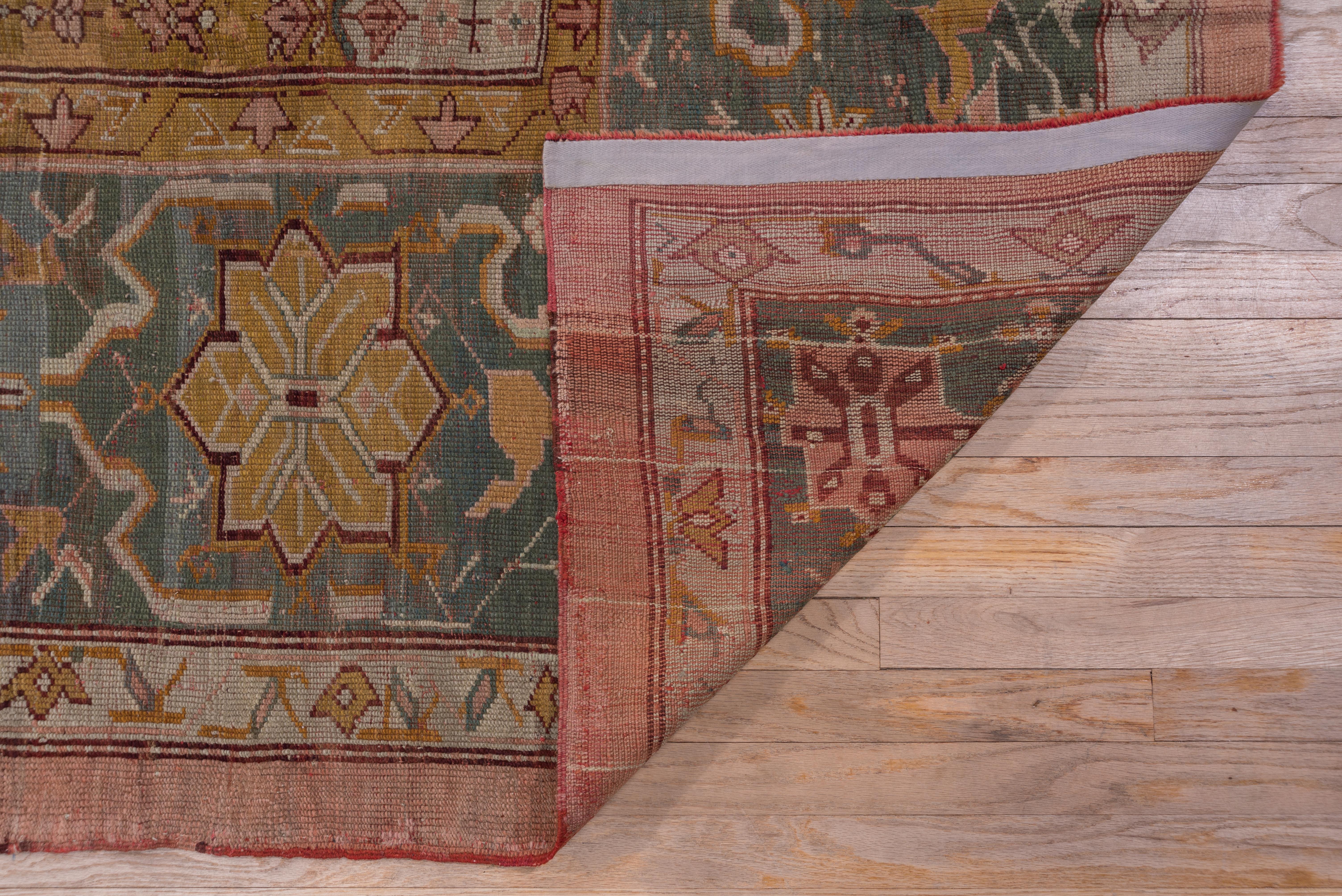 Early 20th Century Antique Turkish Oushak Carpet For Sale