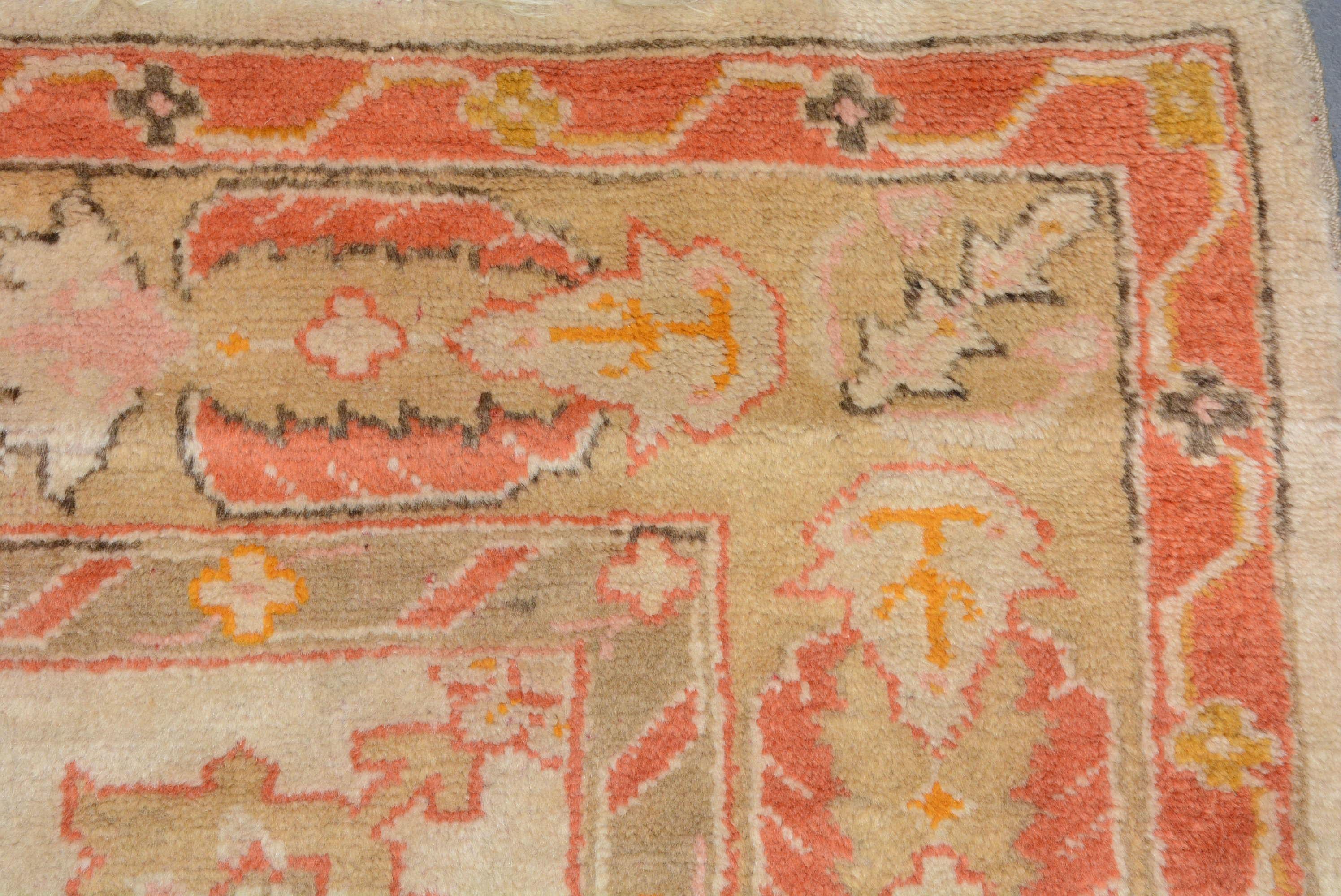 19th Century Antique Turkish Oushak Carpet For Sale