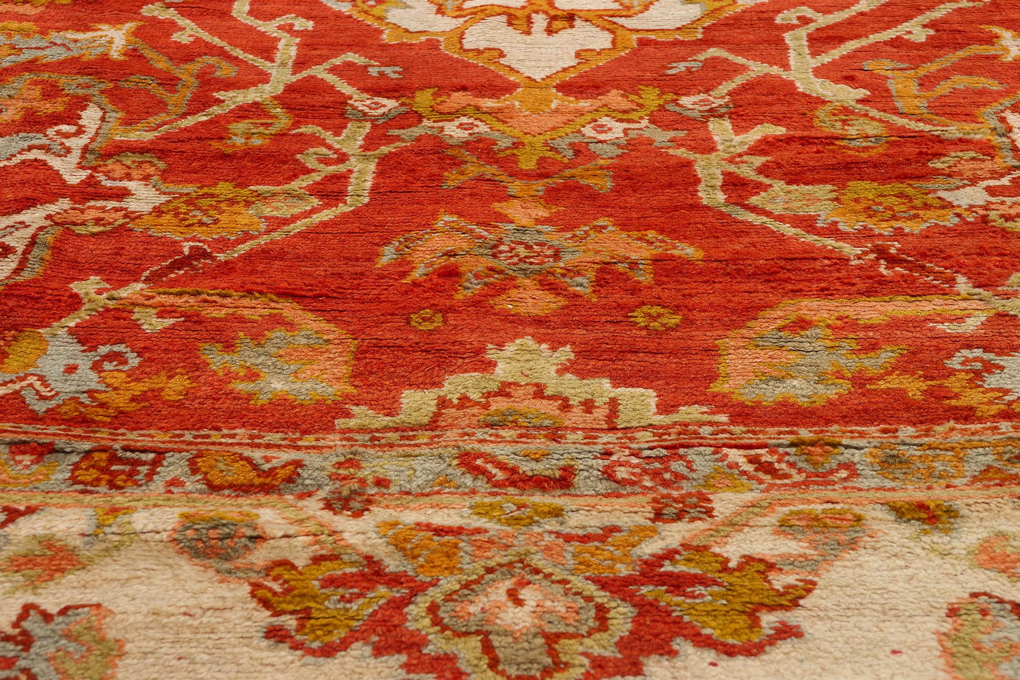 Annodato a mano Tappeto turco Oushak del 1900 con stile moderno in vendita
