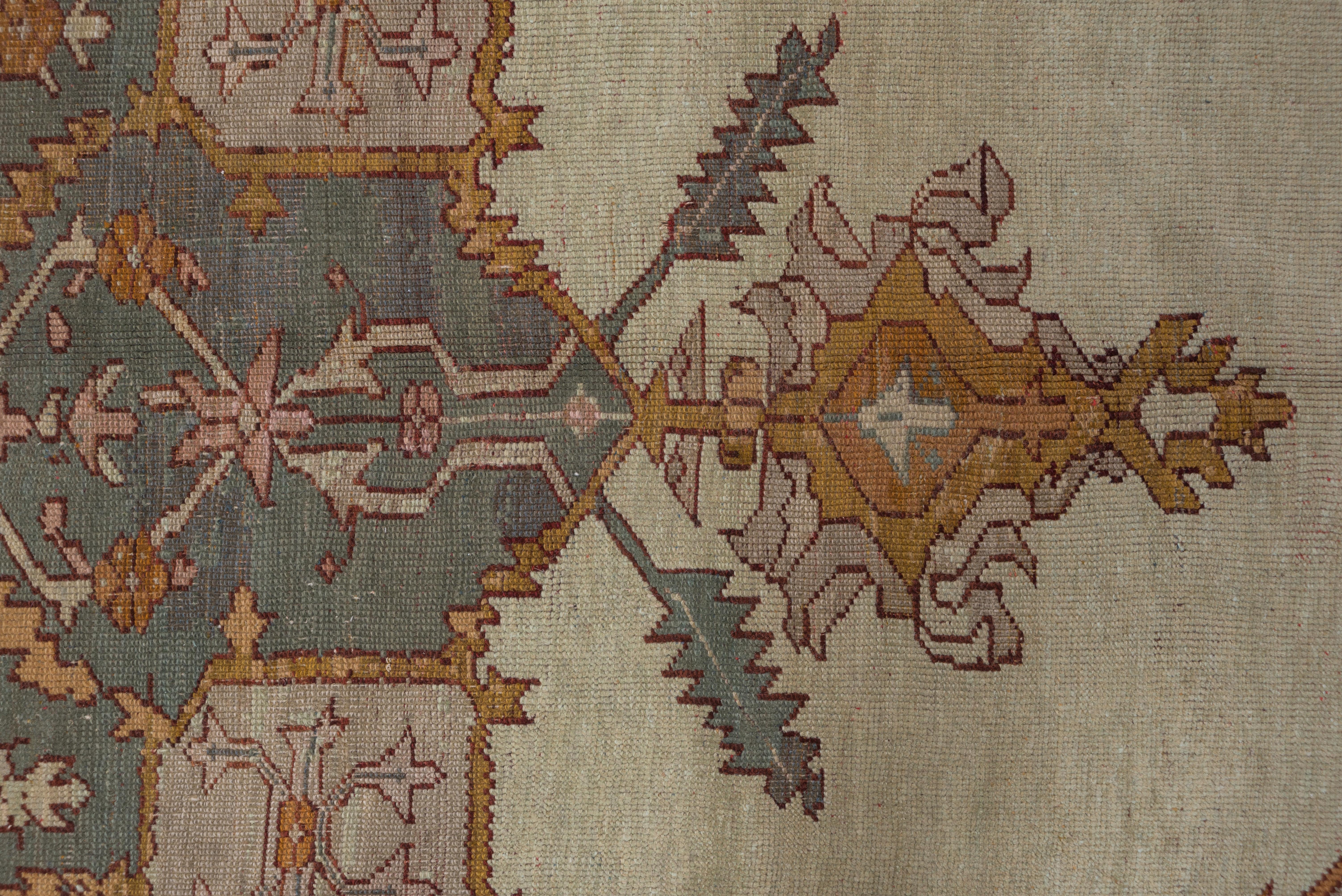 Antique Turkish Oushak Carpet For Sale 1