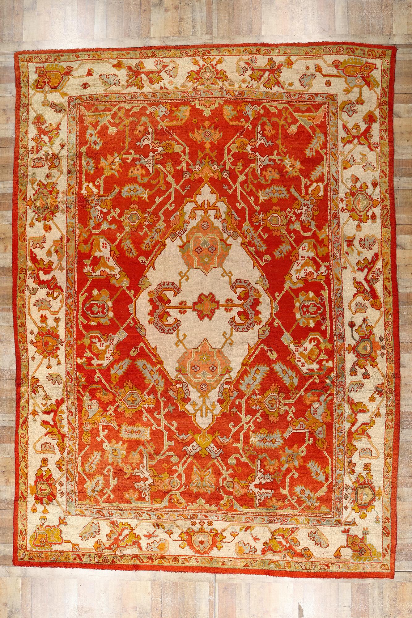 Tappeto turco Oushak del 1900 con stile moderno in vendita 1