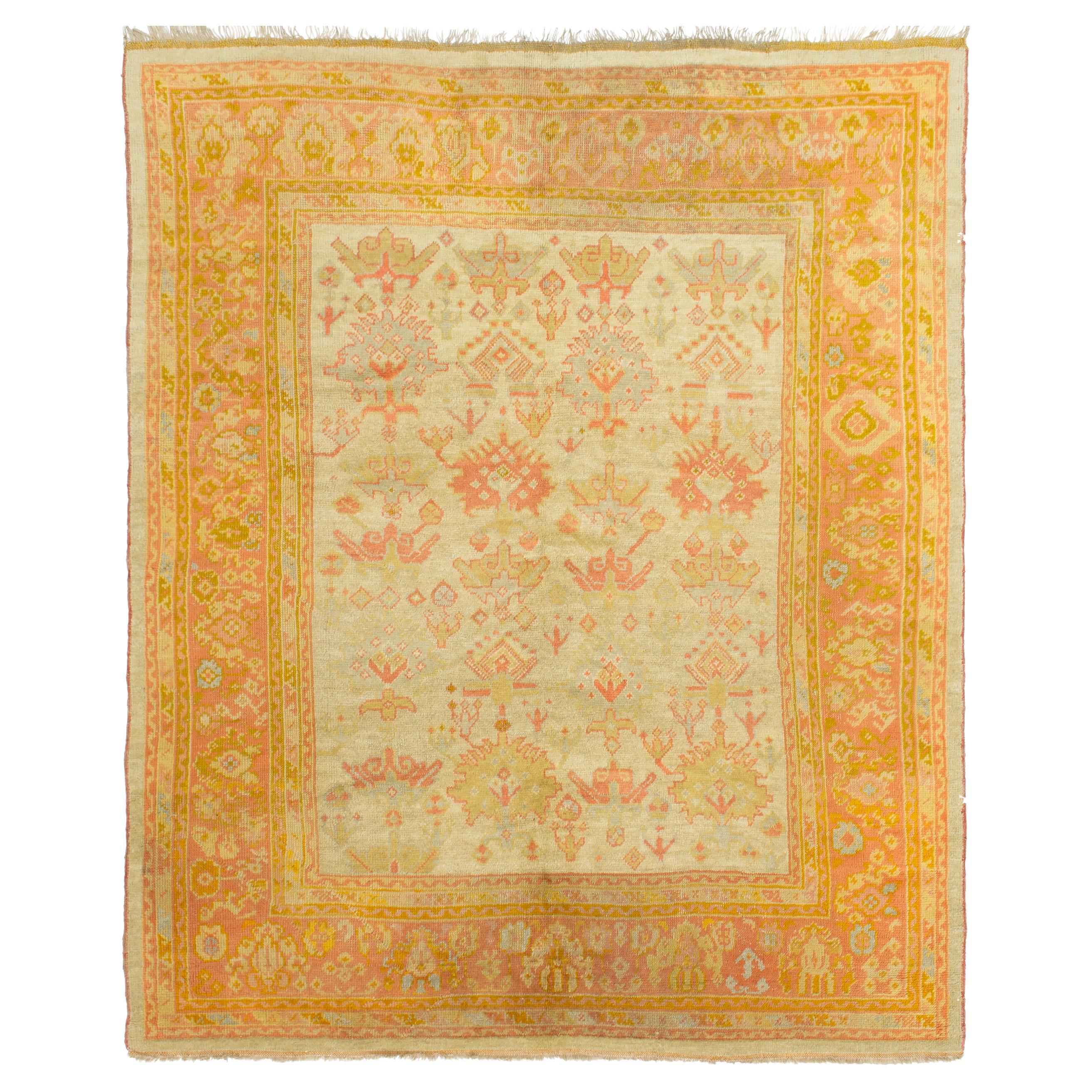 Antique Turkish Oushak Carpet