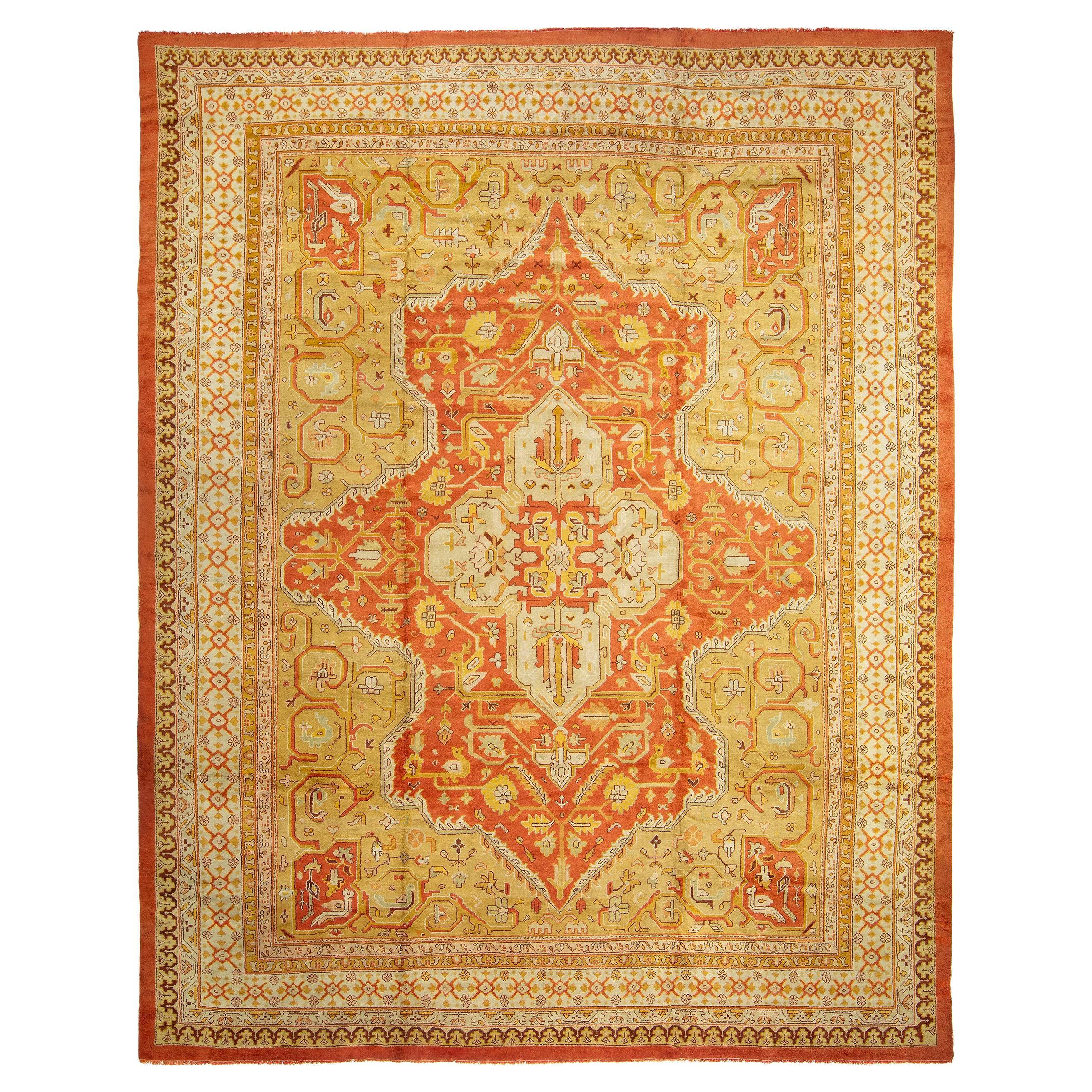 Antique Turkish Oushak Carpet