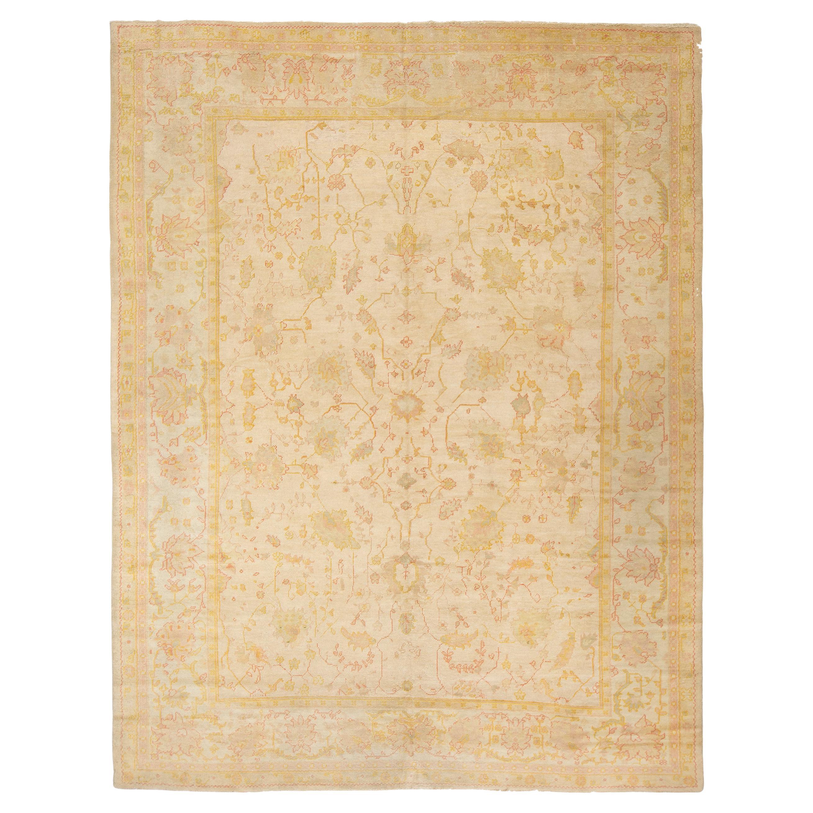Antique Turkish Oushak Carpet