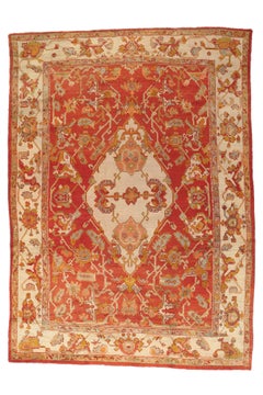 Tapis turc Oushak de 1900 au style Modernity
