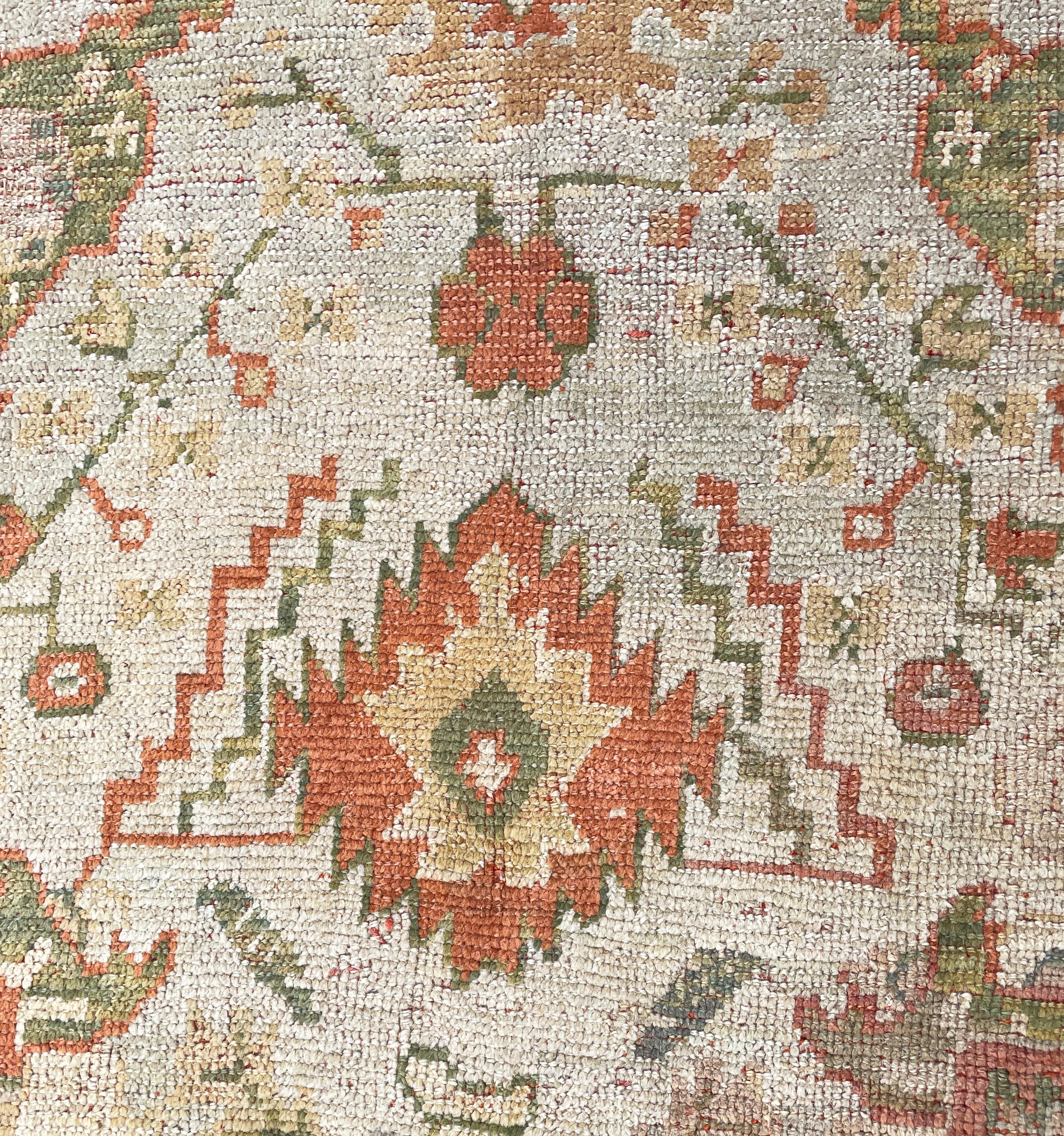 Antique Turkish Oushak Carpet, Oil painting for your floor  For Sale 9