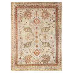 Antique Turkish Oushak Carpet, Oil painting for your floor