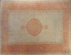 Antique Turkish Oushak Carpet, Pistachio Green
