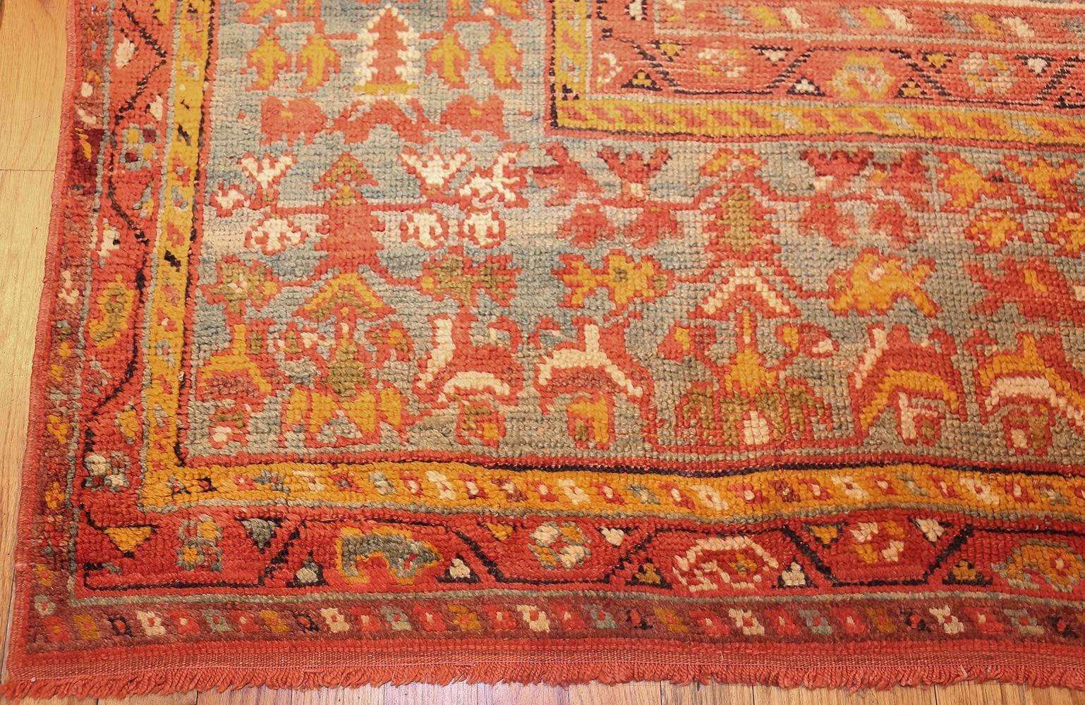 Hand-Knotted Antique Turkish Oushak Carpet. Size: 12 ft x 16 ft (3.66 m x 4.88 m)