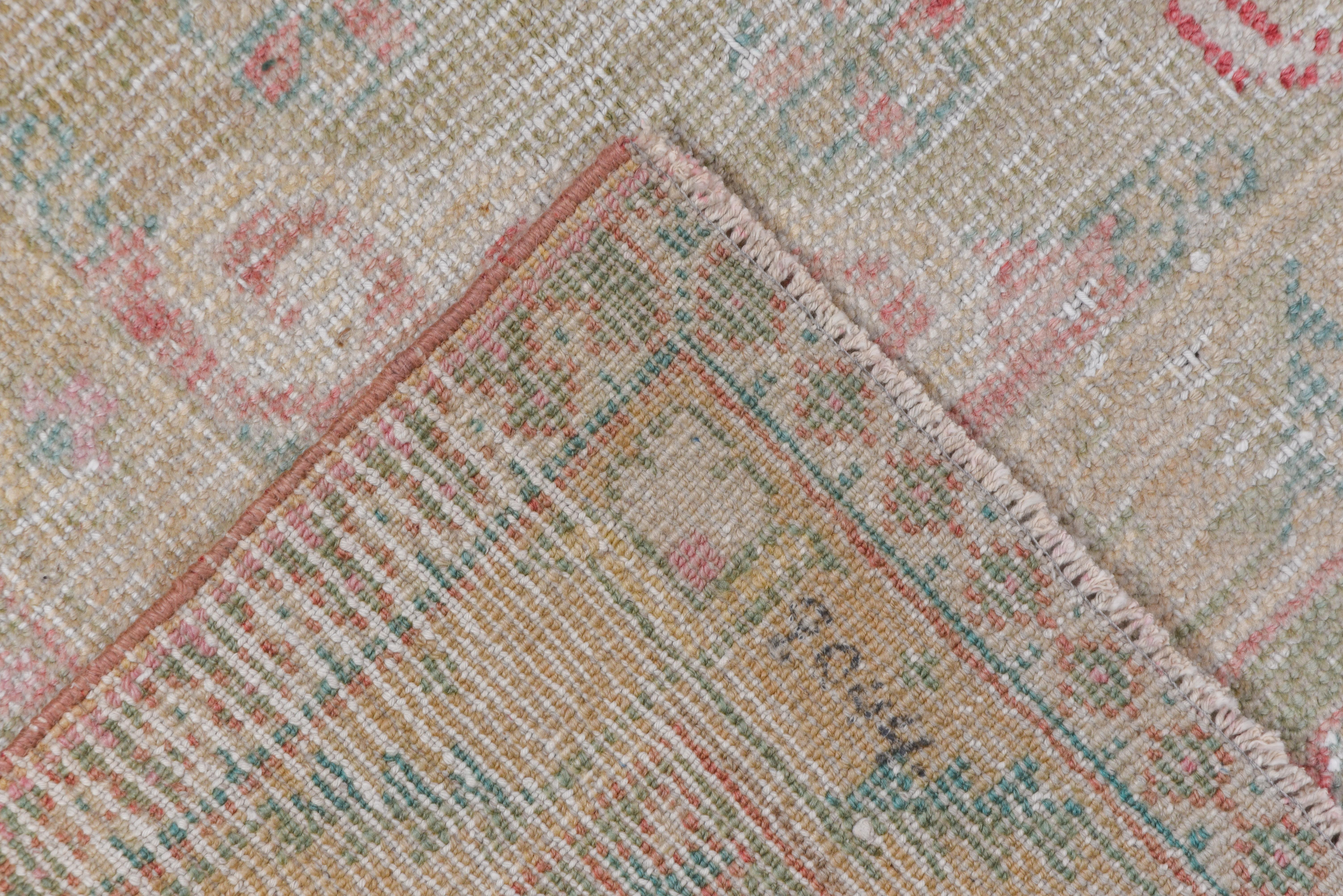 Early 20th Century Antique Turkish Oushak Carpet, Soft Colors, Soft Red Field, circa 1920s