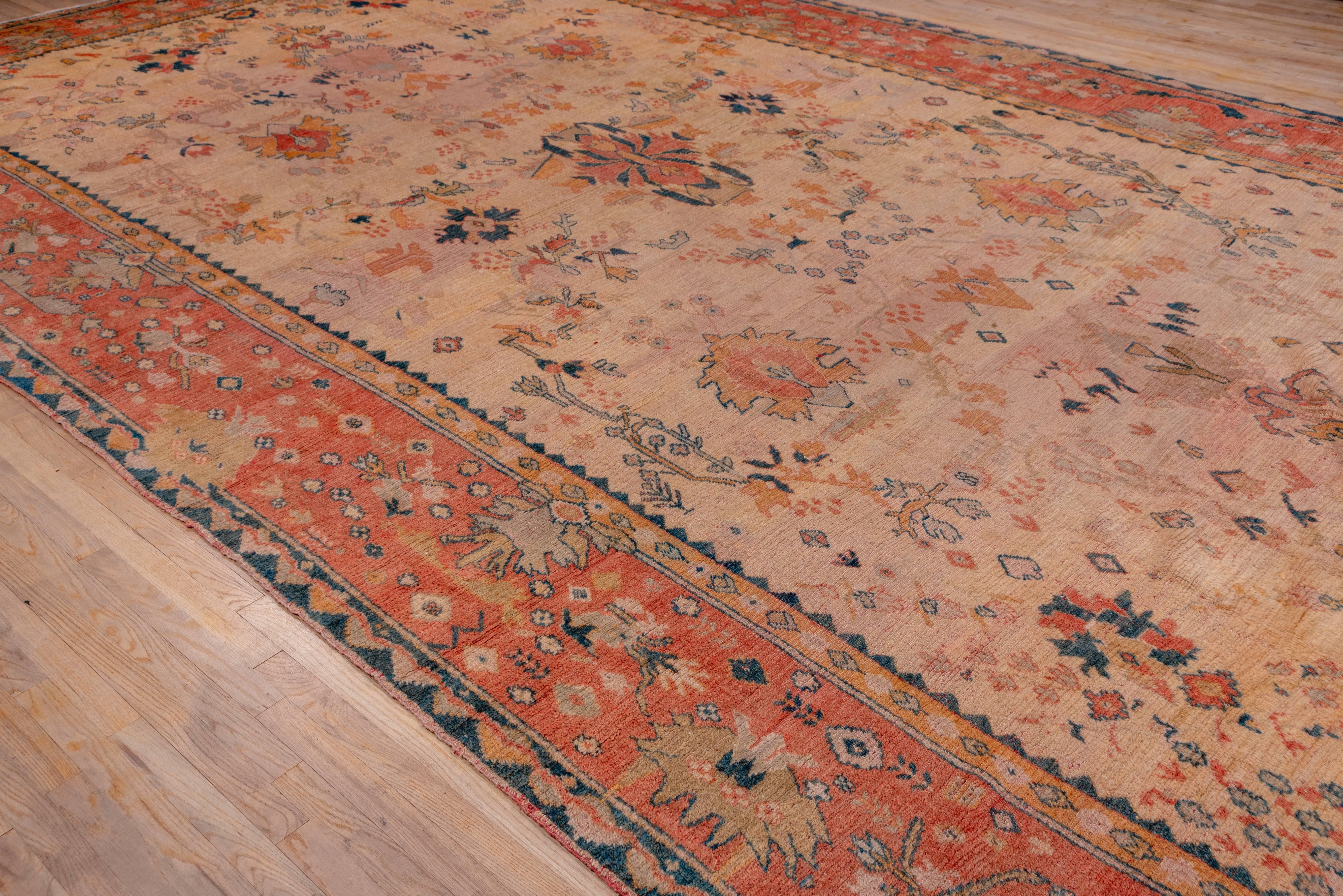 Antique Turkish Oushak Carpet, Soft Palette For Sale 8