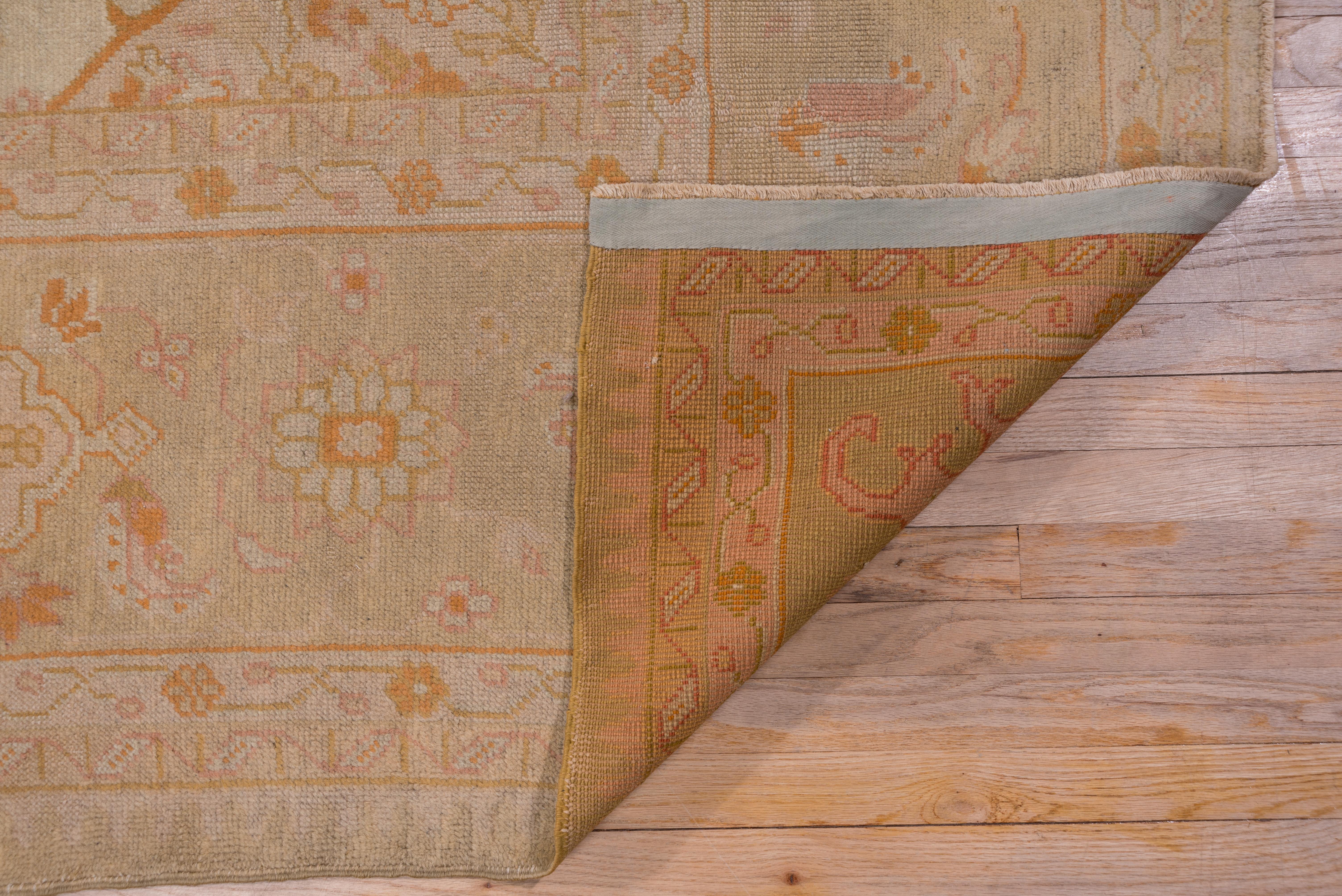 Early 20th Century Antique Turkish Oushak Carpet, Soft Palette