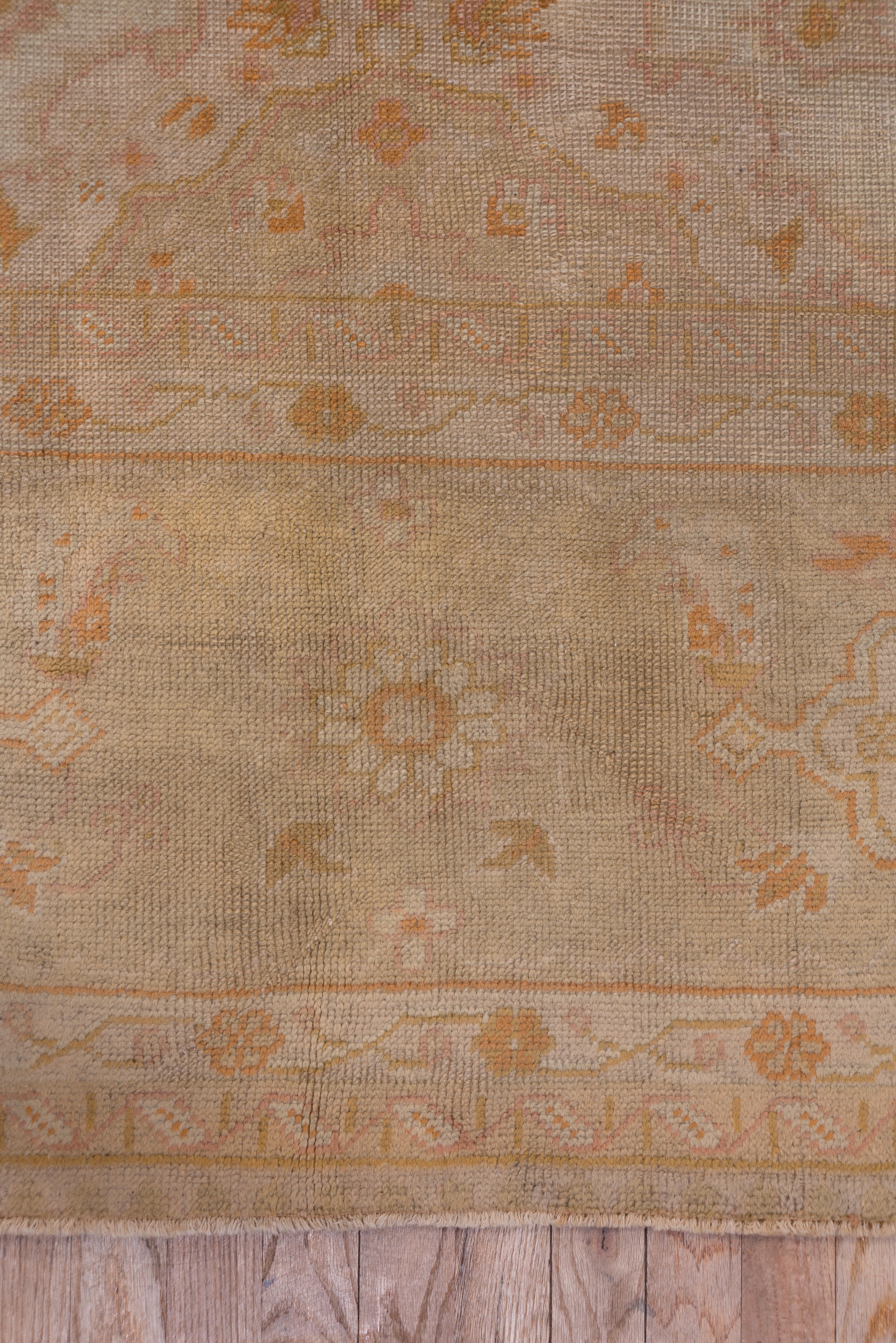 Wool Antique Turkish Oushak Carpet, Soft Palette