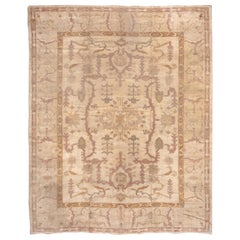 Tapis turc ancien d'Oushak, palette de tissu souple