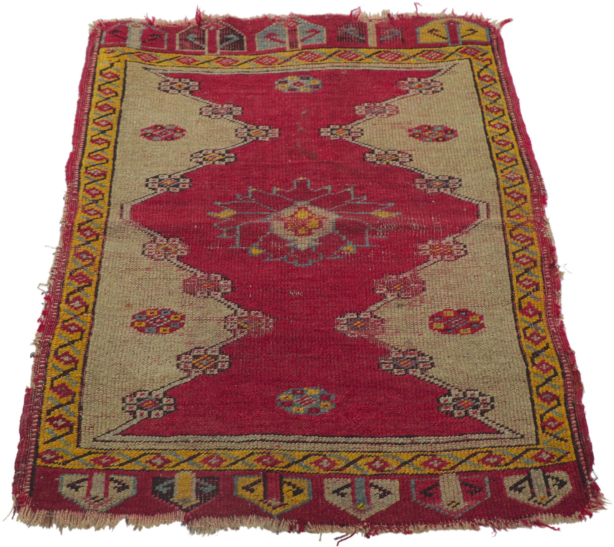 1900's Distressed Türkisch Oushak Teppich (Handgeknüpft) im Angebot