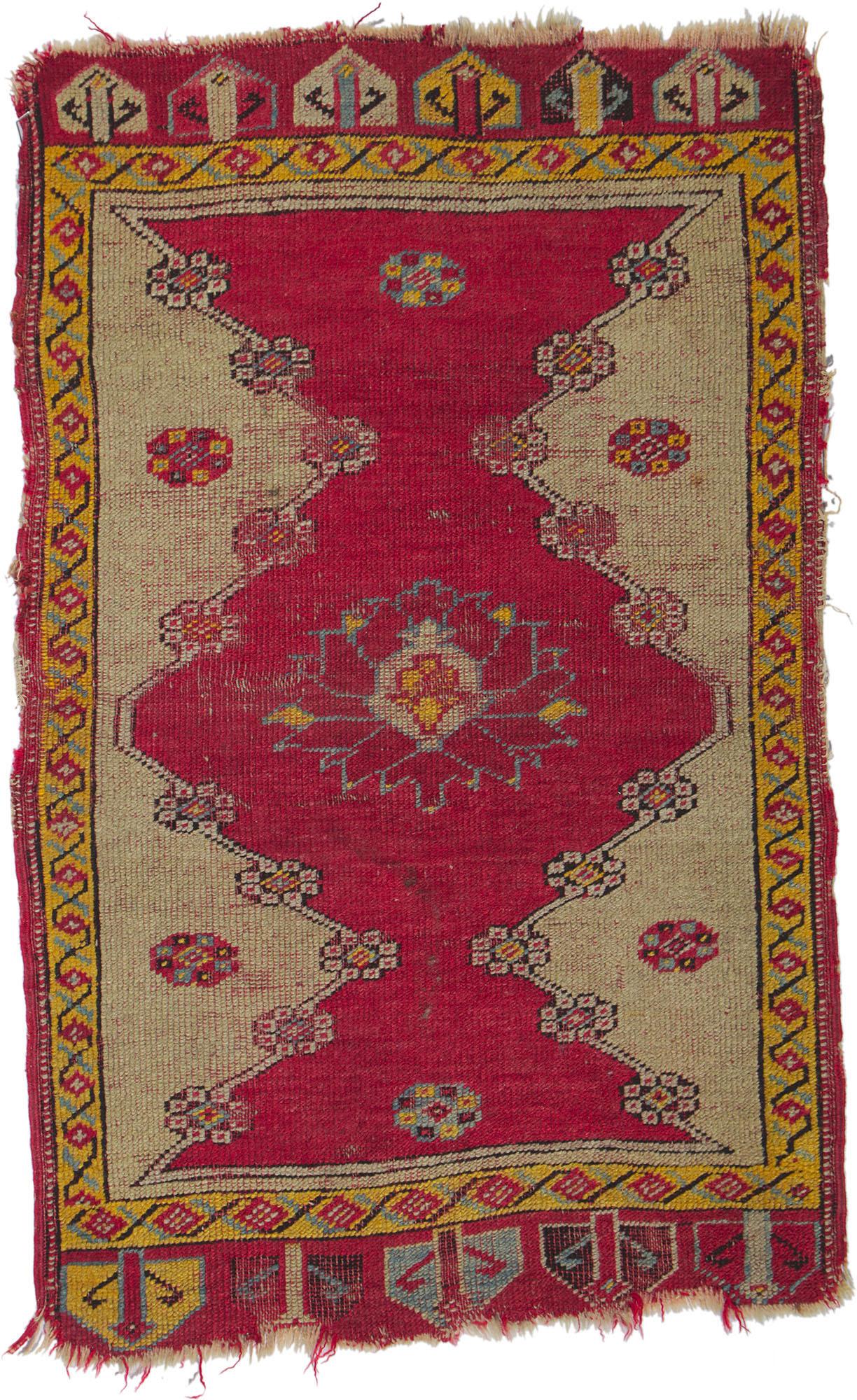 1900's Distressed Turkish Oushak Carpet