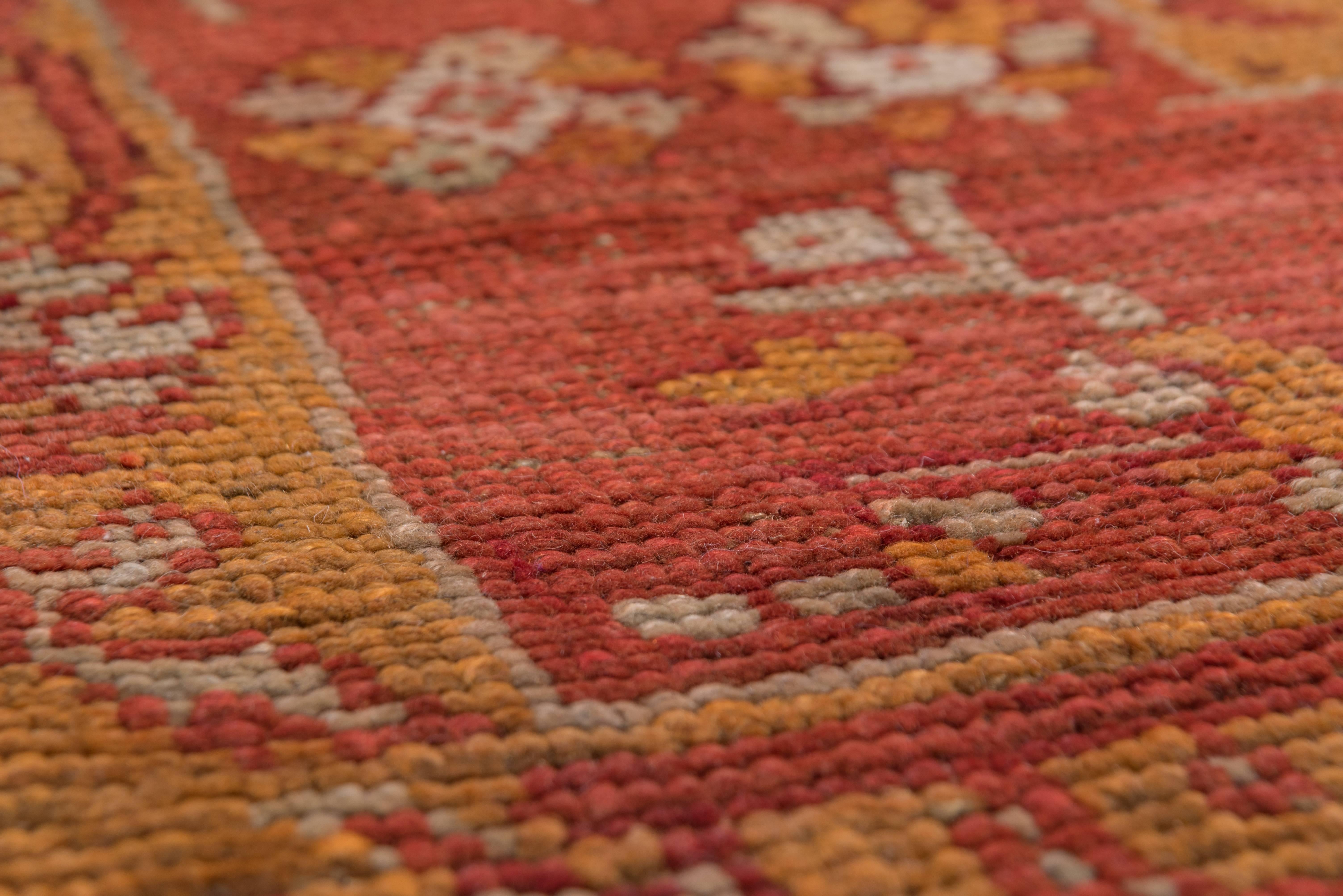 Antique Turkish Oushak Carpet, Yellow Field For Sale 6