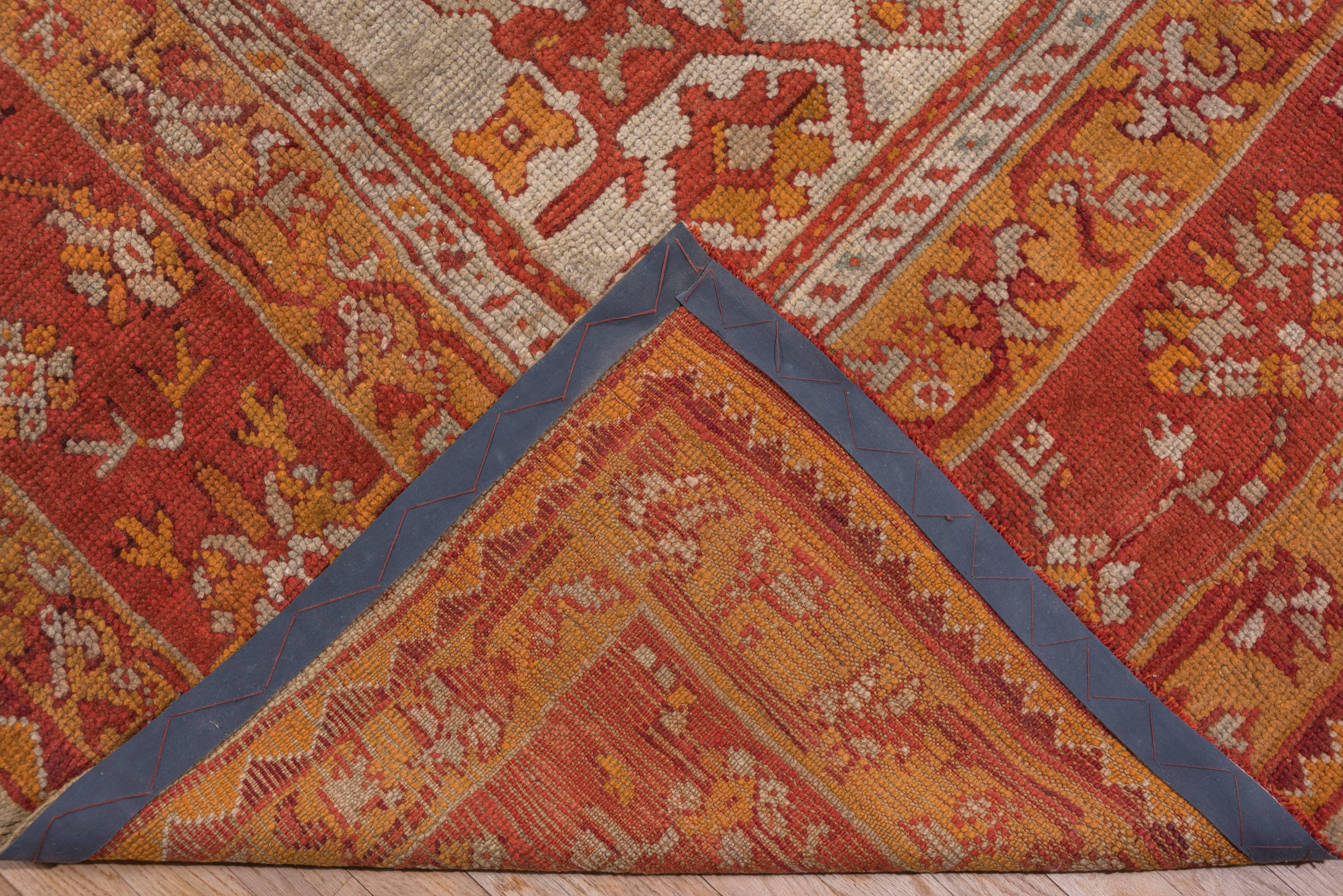 Antique Turkish Oushak Carpet, Yellow Field For Sale 1
