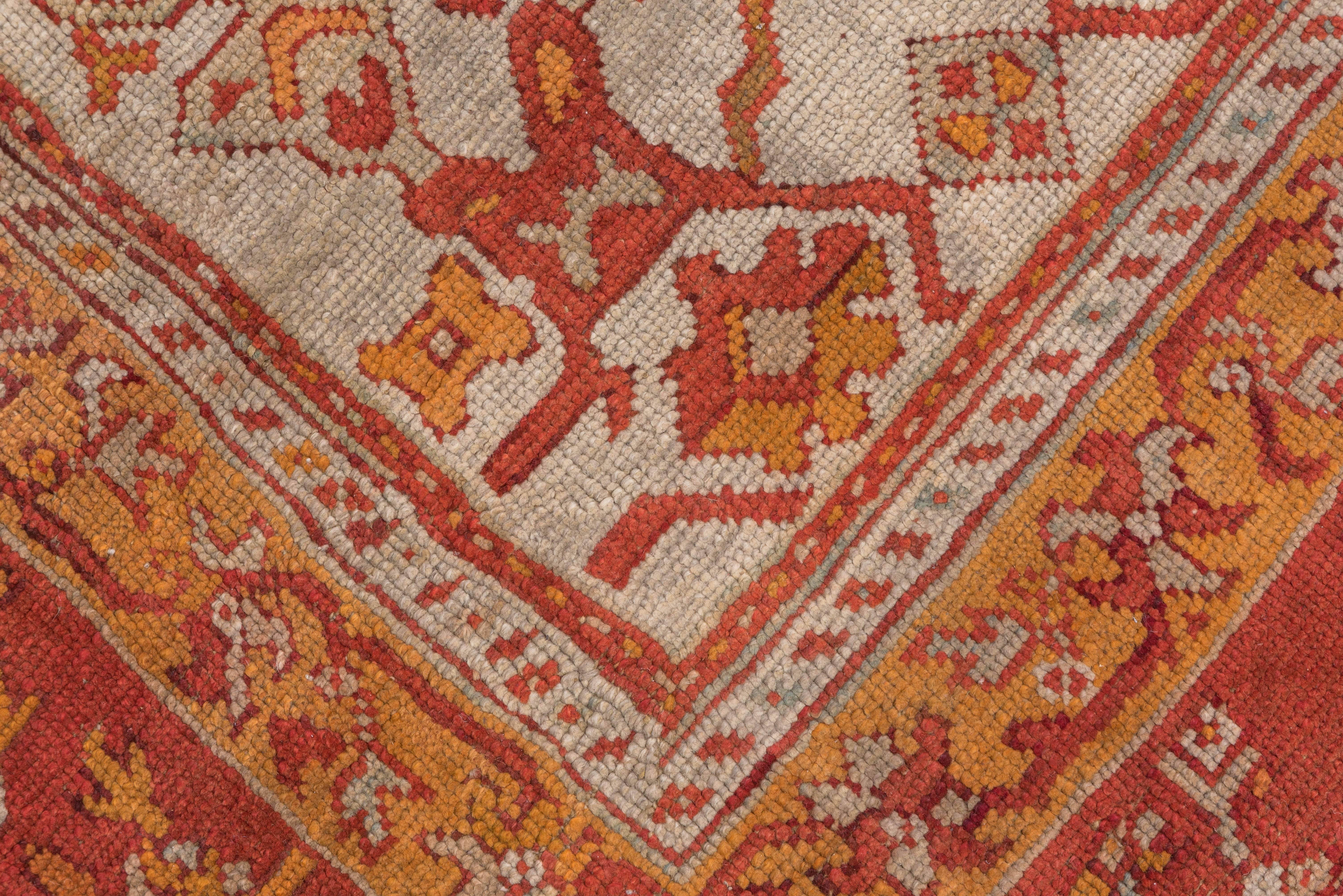 Antique Turkish Oushak Carpet, Yellow Field For Sale 2