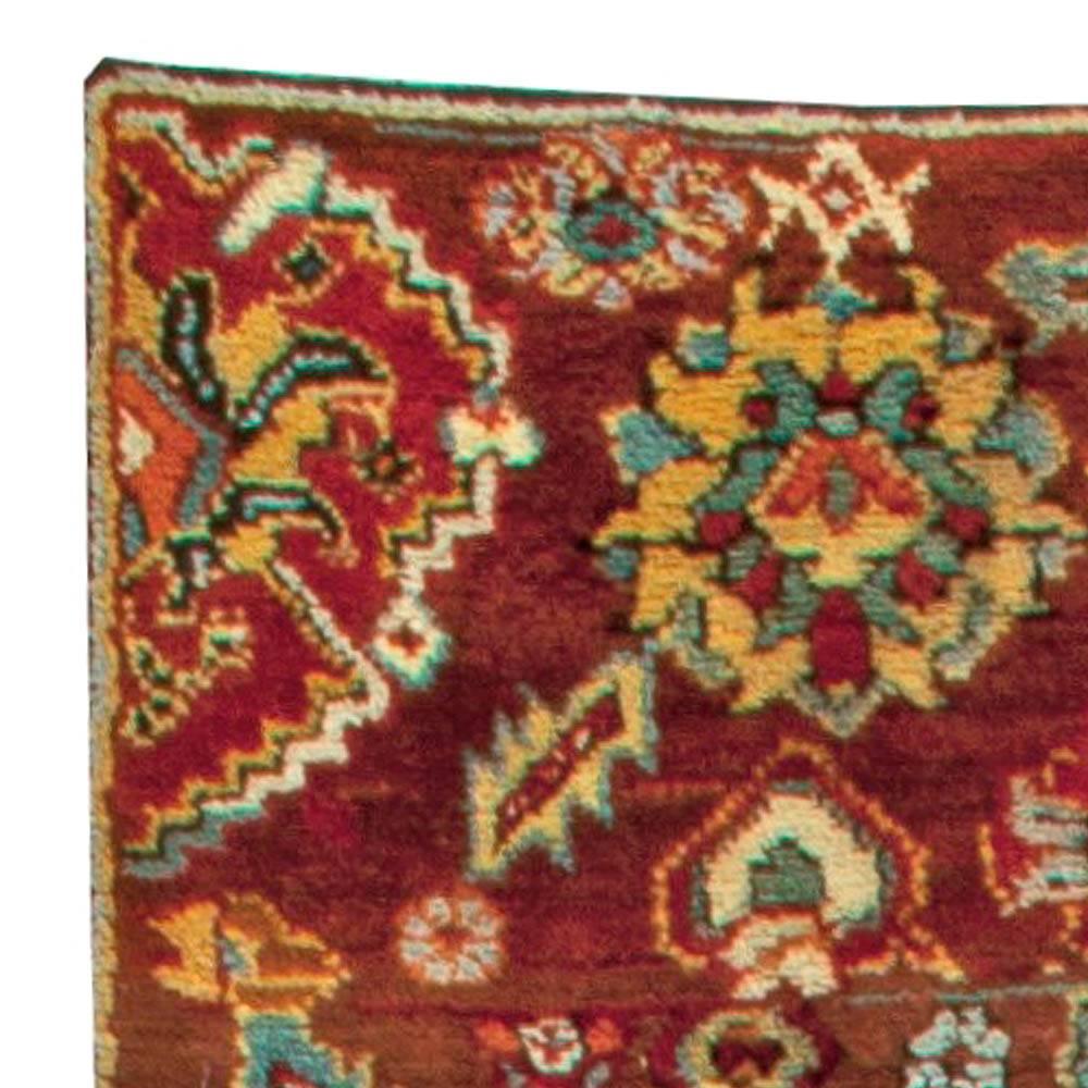 20th Century Antique Turkish Oushak Floral Handmade Wool Rug For Sale