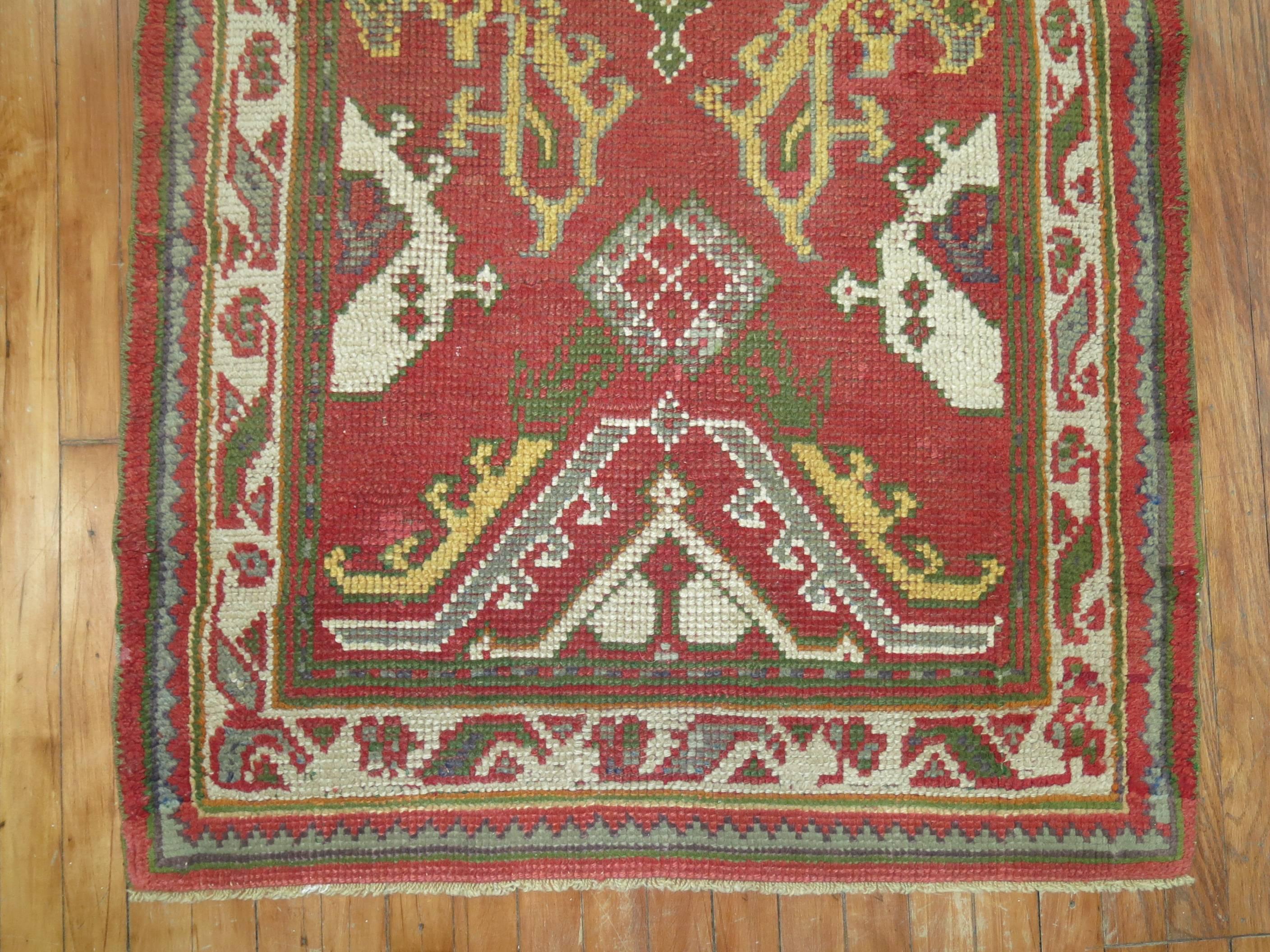 20th Century Antique Turkish Oushak Runner For Sale