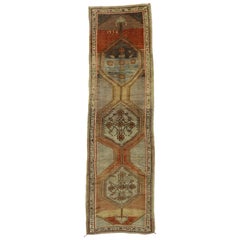 Antique Turkish Oushak Gallery Rug with Arts & Crafts Style