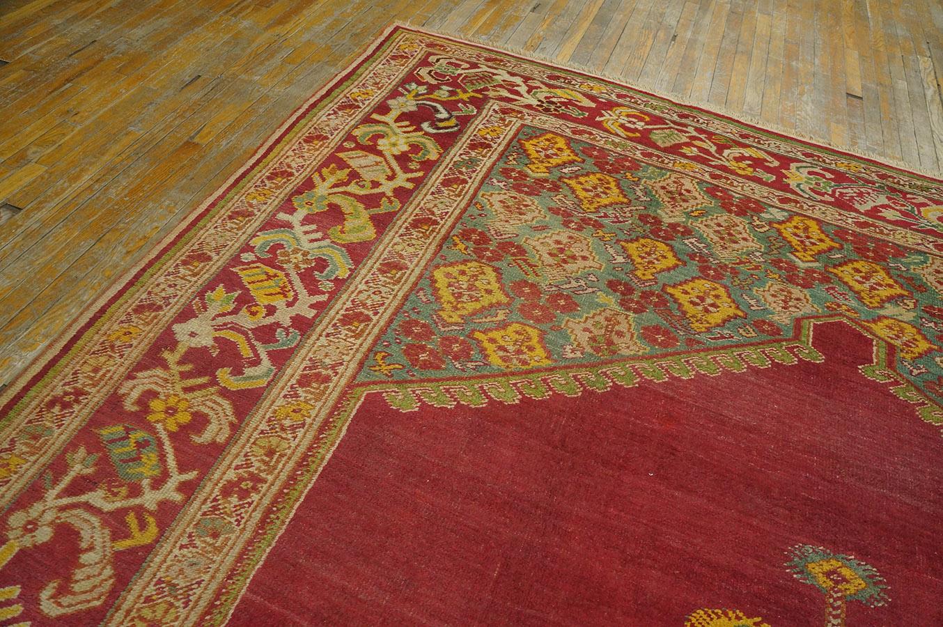 19th Century Turkish Ghiordes Oushak Carpet ( 10' x 14' - 305 x 427 ) For Sale 6