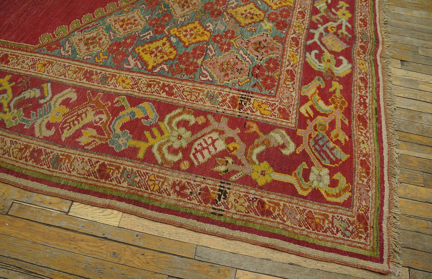 19th Century Turkish Ghiordes Oushak Carpet ( 10' x 14' - 305 x 427 ) For Sale 9