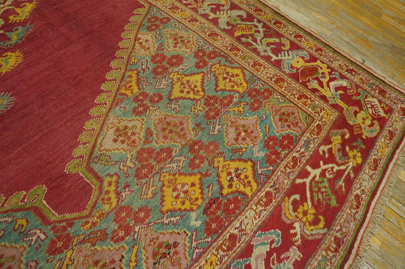 19th Century Turkish Ghiordes Oushak Carpet ( 10' x 14' - 305 x 427 ) For Sale 10