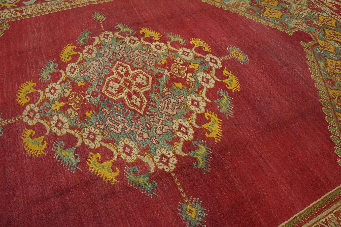 19th Century Turkish Ghiordes Oushak Carpet ( 10' x 14' - 305 x 427 ) For Sale 13