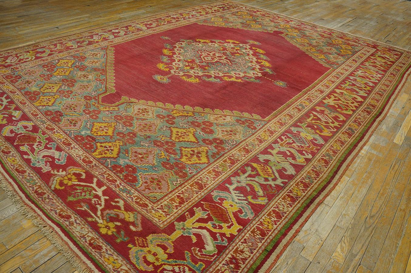Late 19th Century 19th Century Turkish Ghiordes Oushak Carpet ( 10' x 14' - 305 x 427 ) For Sale