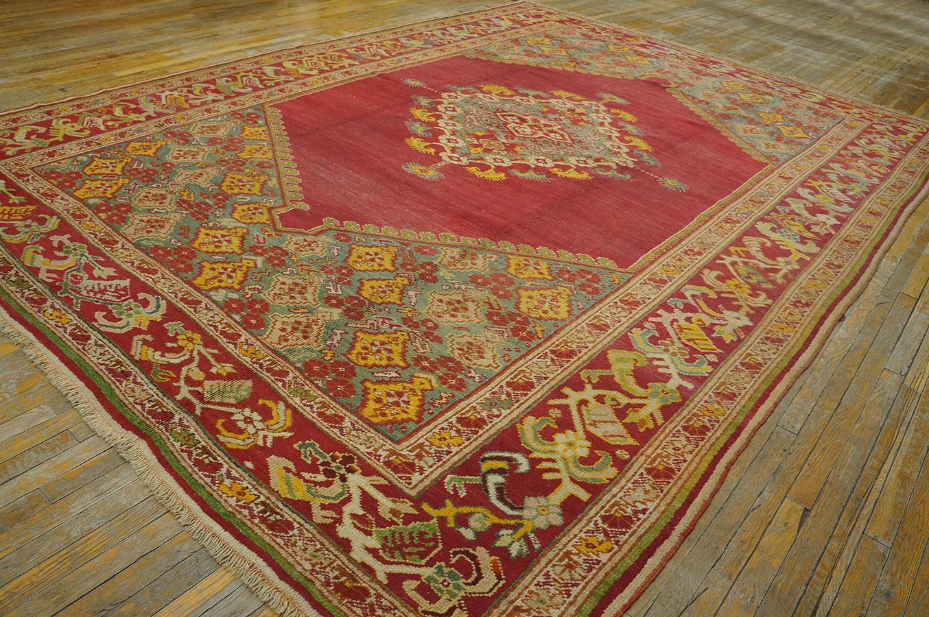 19th Century Turkish Ghiordes Oushak Carpet ( 10' x 14' - 305 x 427 ) For Sale 1