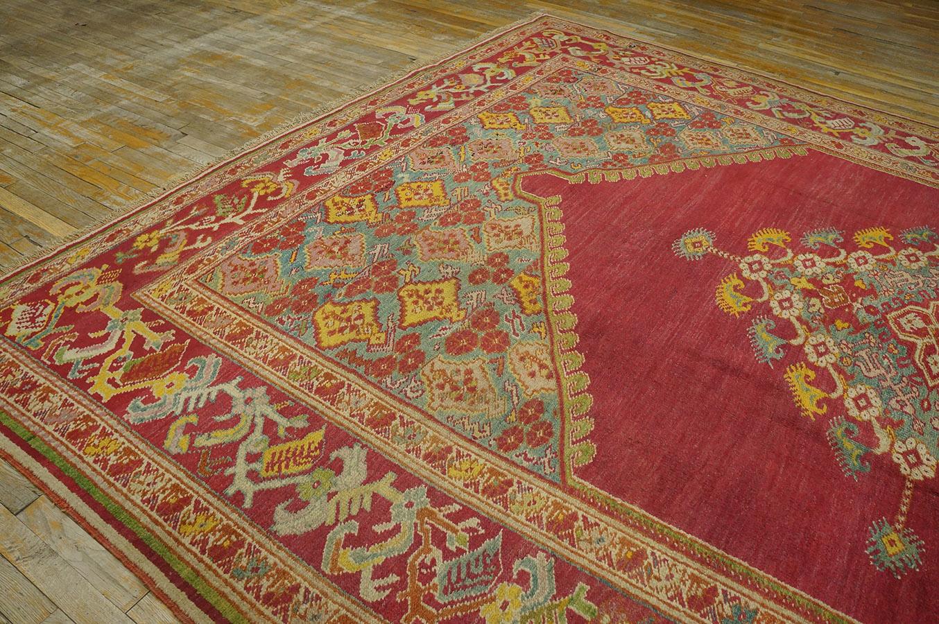 19th Century Turkish Ghiordes Oushak Carpet ( 10' x 14' - 305 x 427 ) For Sale 4