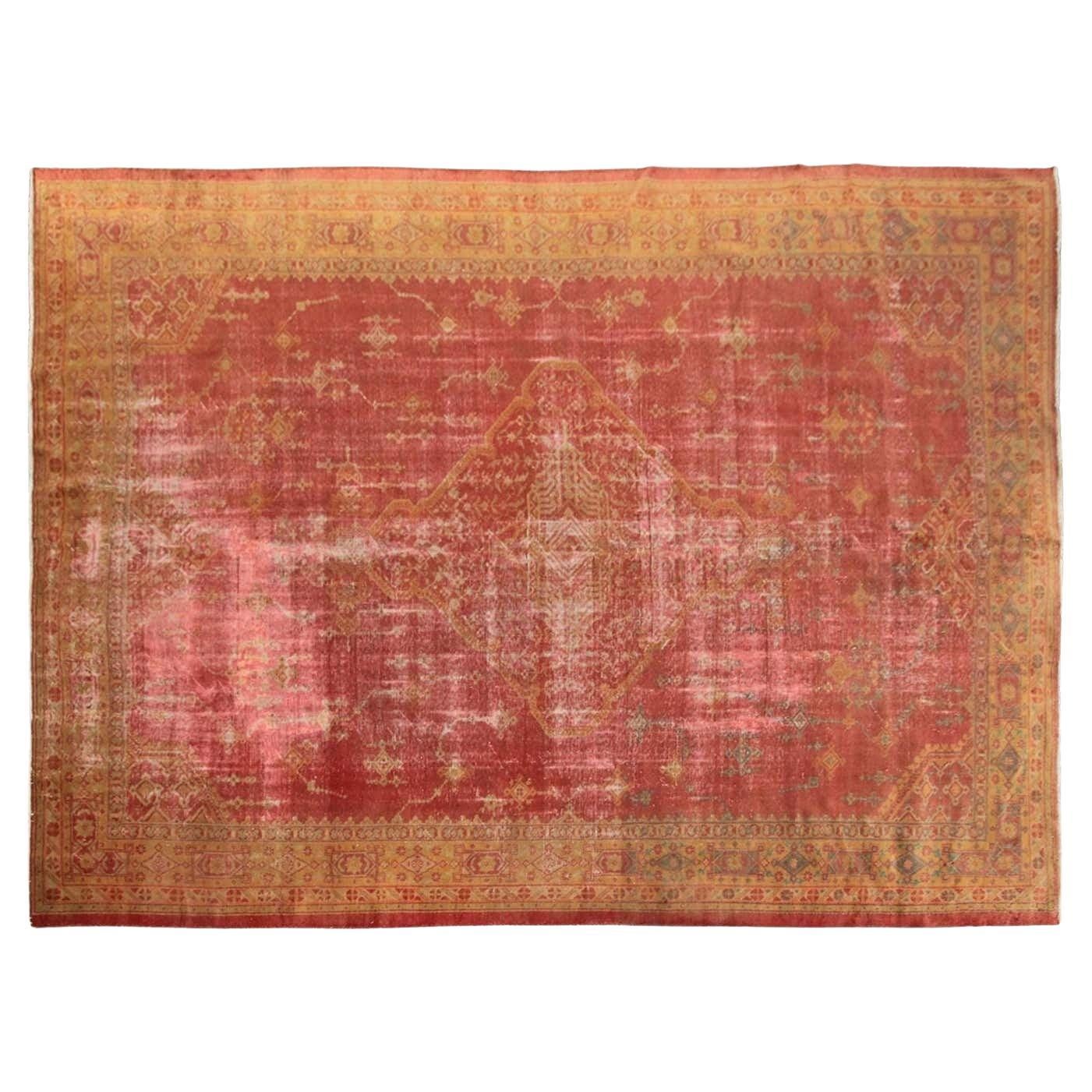 Antique Turkish Oushak Handmade Oushak Oushak 1870