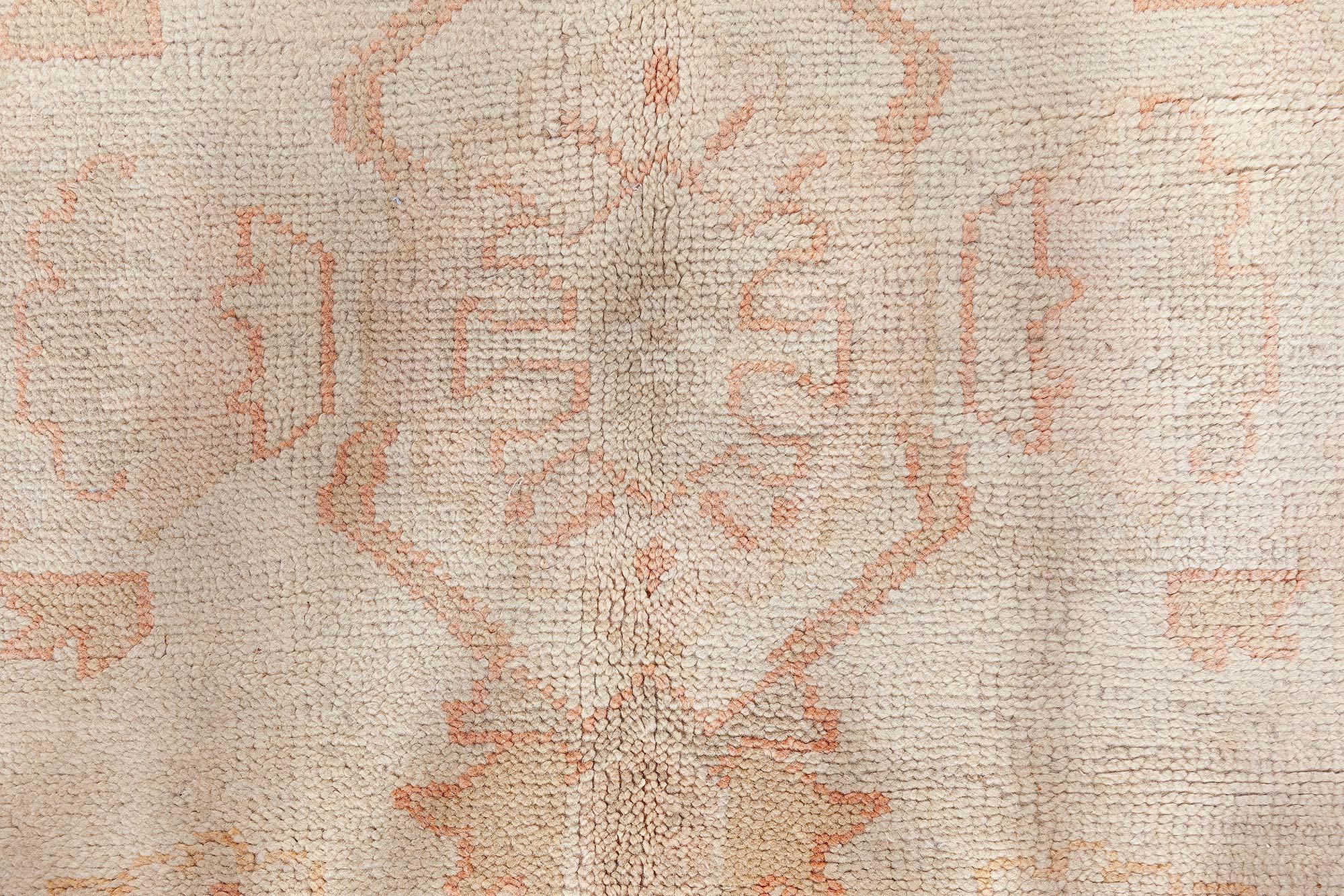 Antique Turkish Oushak pale sage green handmade wool carpet
Size: 10'10
