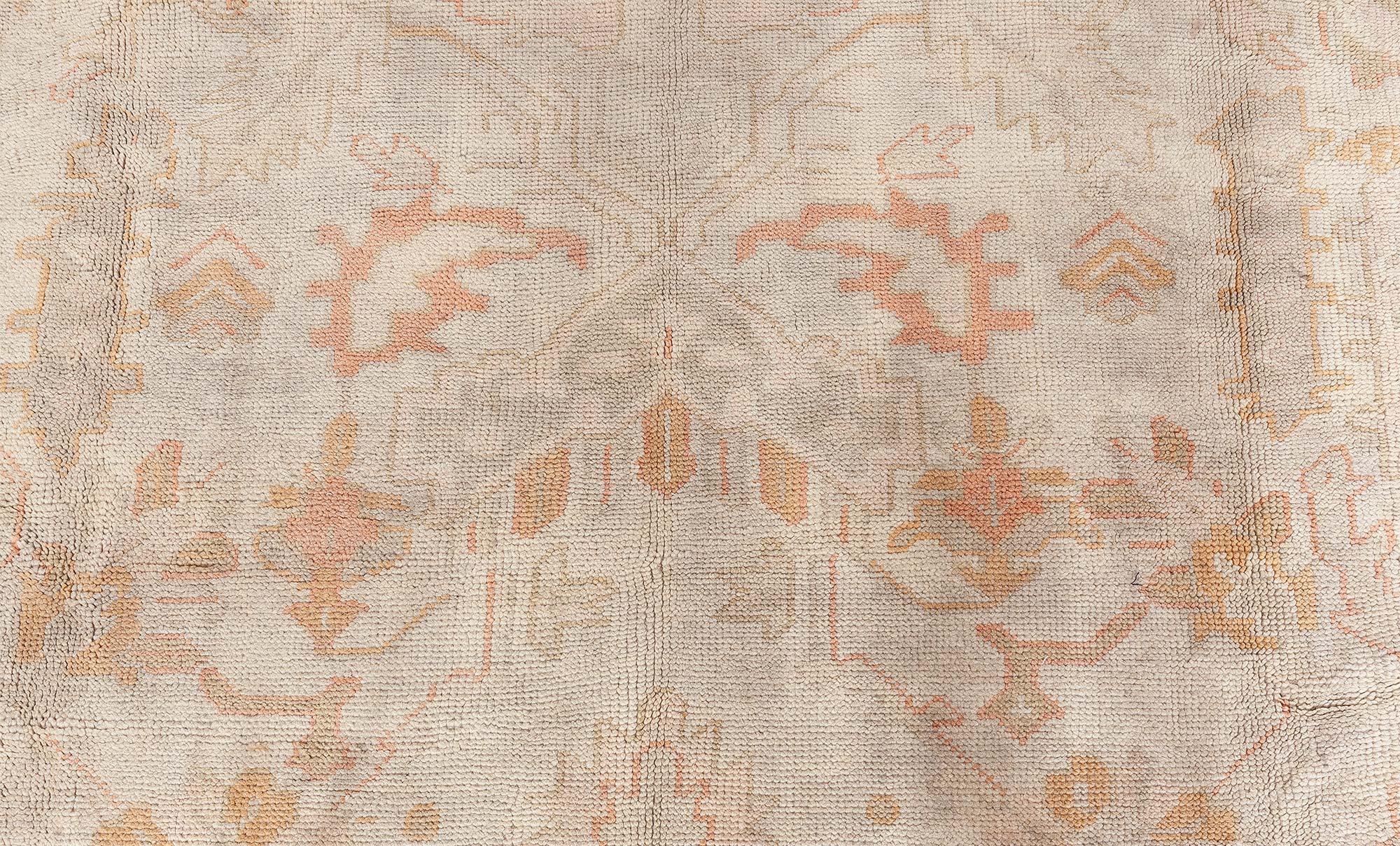 Doris Leslie Blau Antique Turkish Oushak Handmade Wool Rug For Sale 1