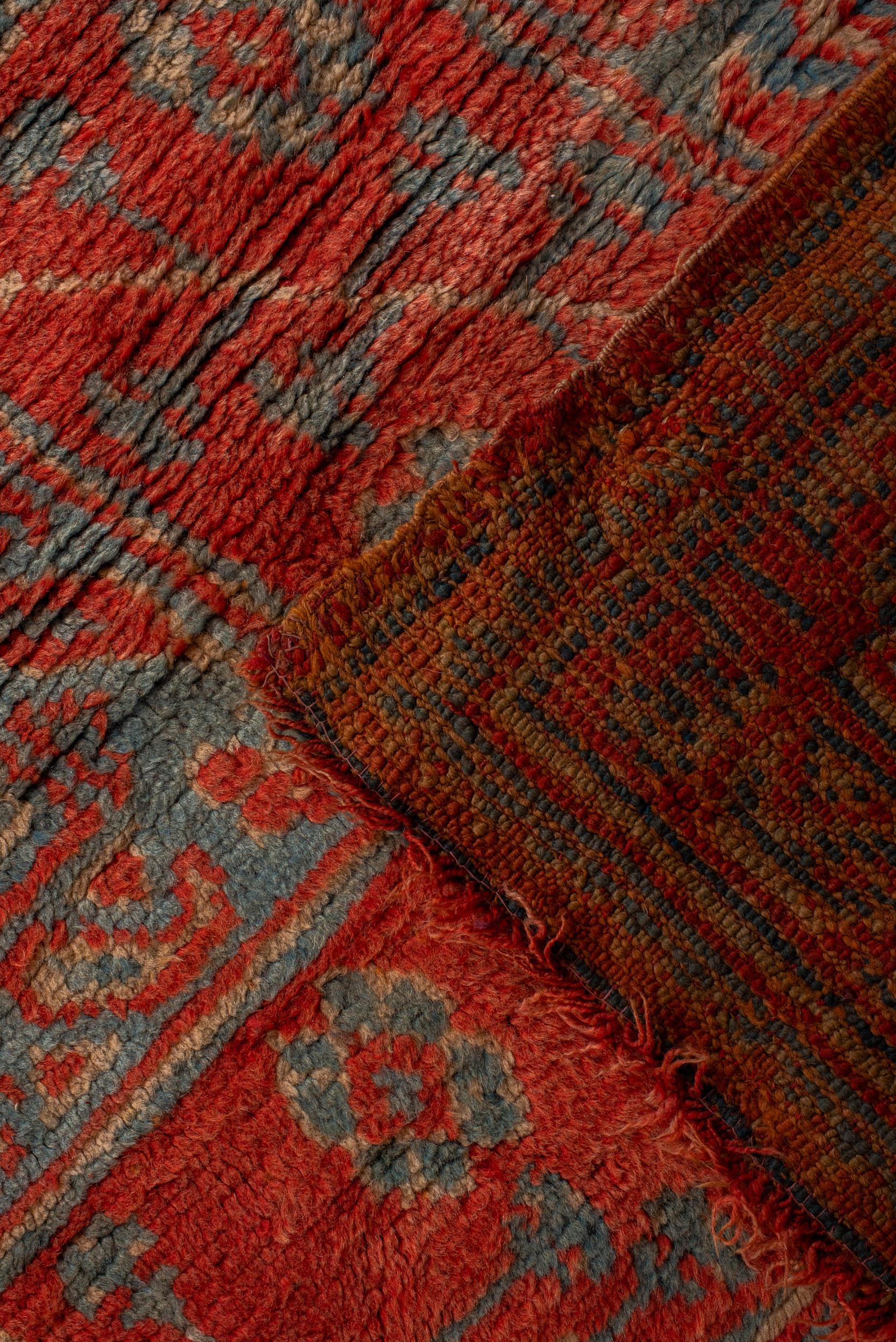 Antique Turkish Oushak Handwoven Luxury Wool Red Rug,  14'4 x 20' Size In Good Condition For Sale In Secaucus, NJ