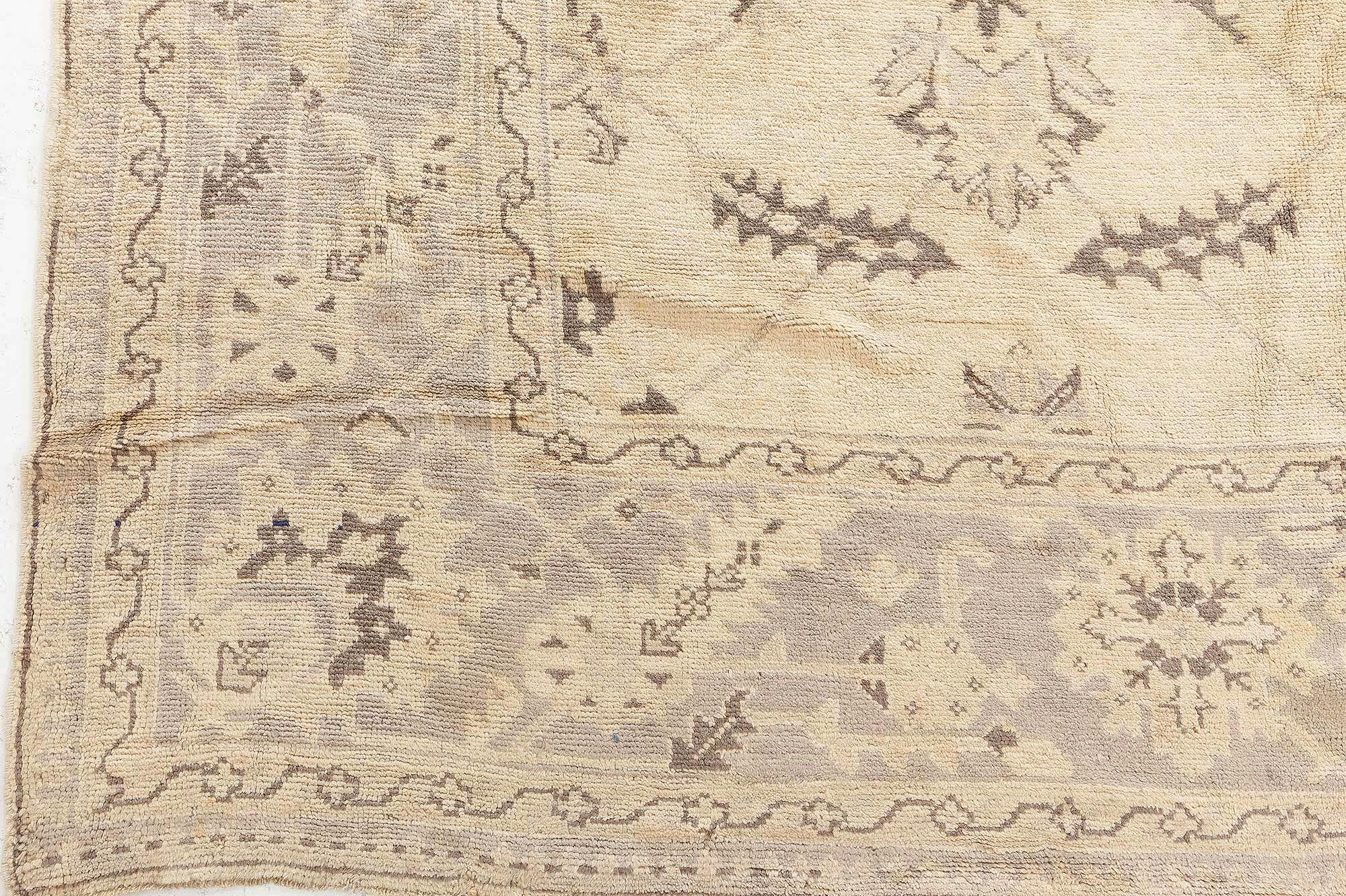 Antique Turkish Oushak Handwoven Wool Carpet Doris Leslie Blau For Sale 1
