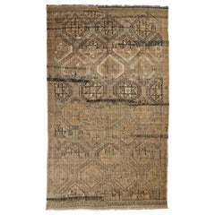 Antique Turkish Oushak Jajim with Gold and Black Hues