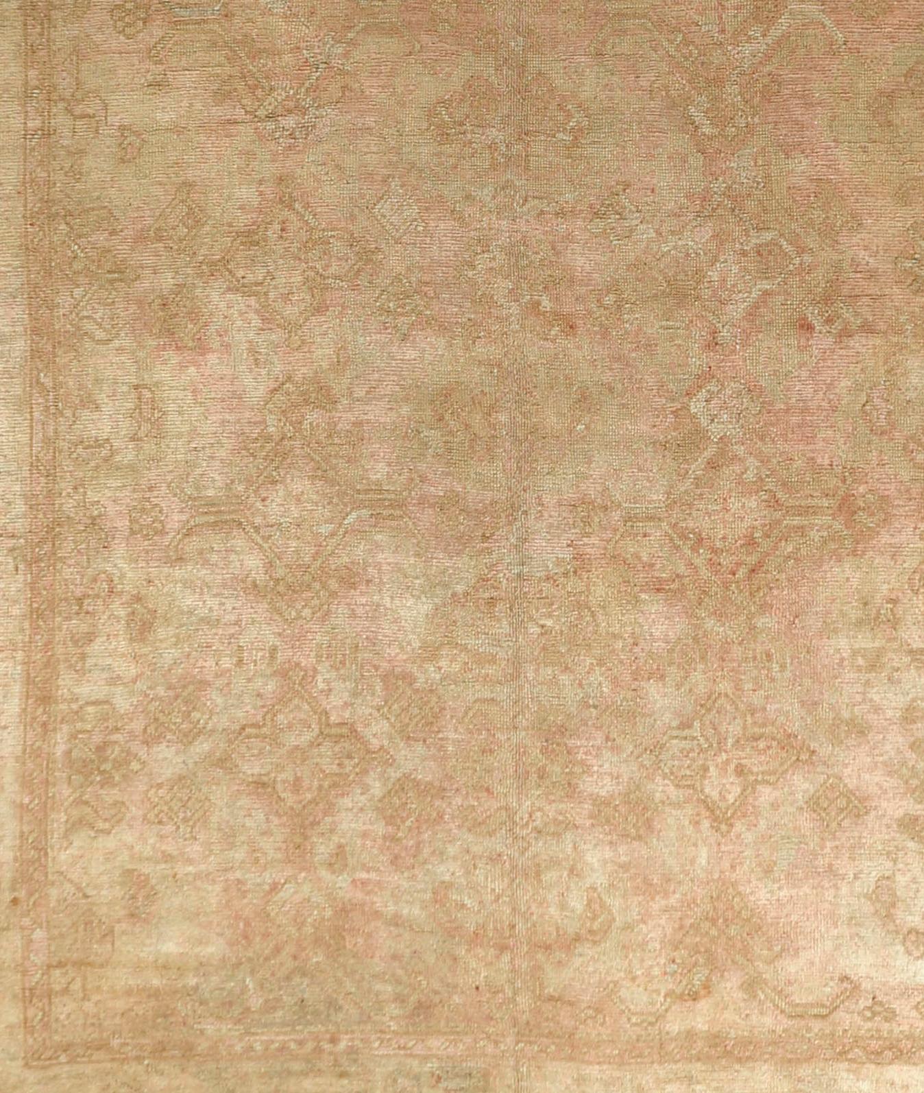 Antico tappeto turco Oushak Kelleh in lana annodata a mano, CIRCA 1900 in vendita 1
