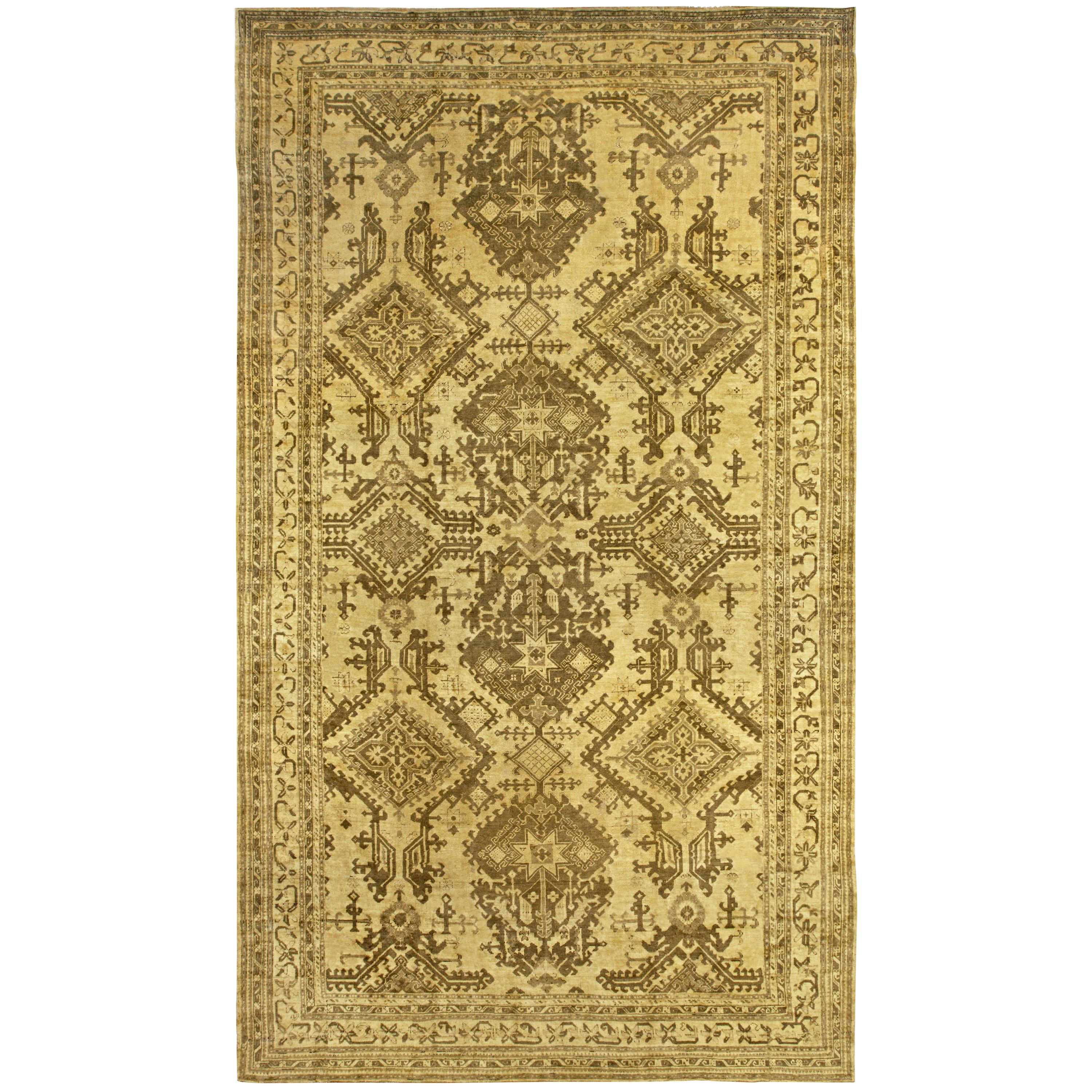 56" x 90" Handwoven Wool Turkish Rug at 1stDibs