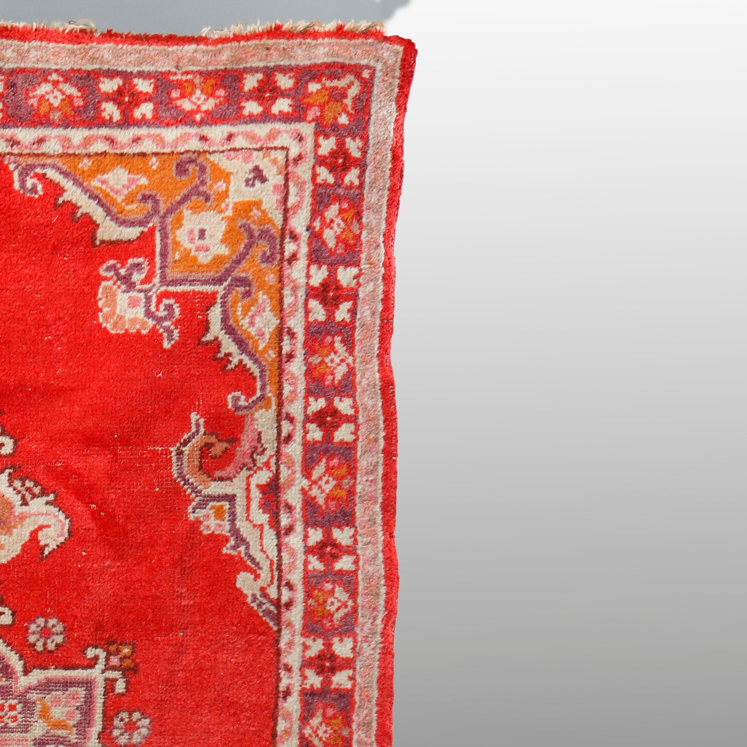 Woven Antique Turkish Oushak Oriental Rug, circa 1920