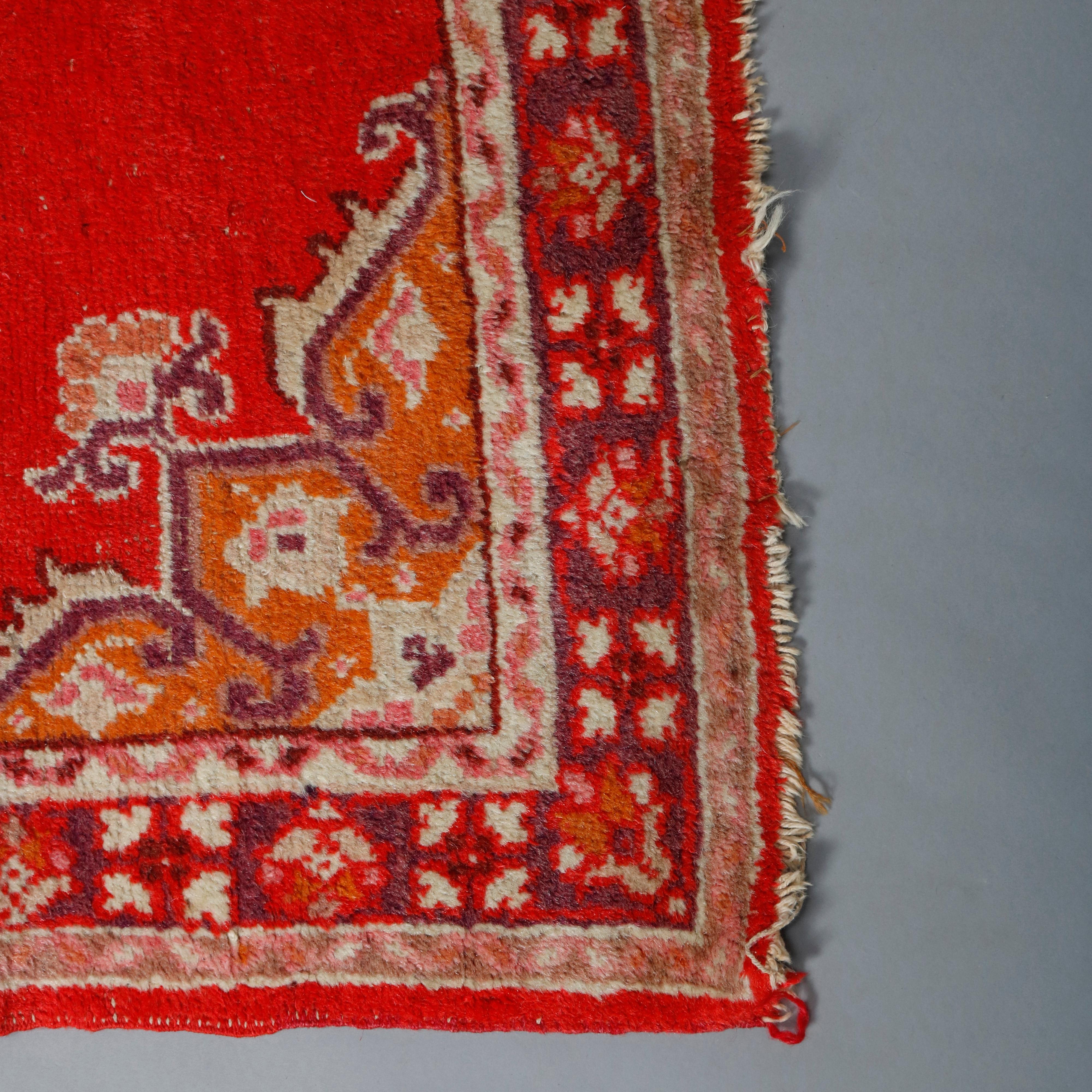 Antique Turkish Oushak Oriental Rug, circa 1920 In Good Condition In Big Flats, NY