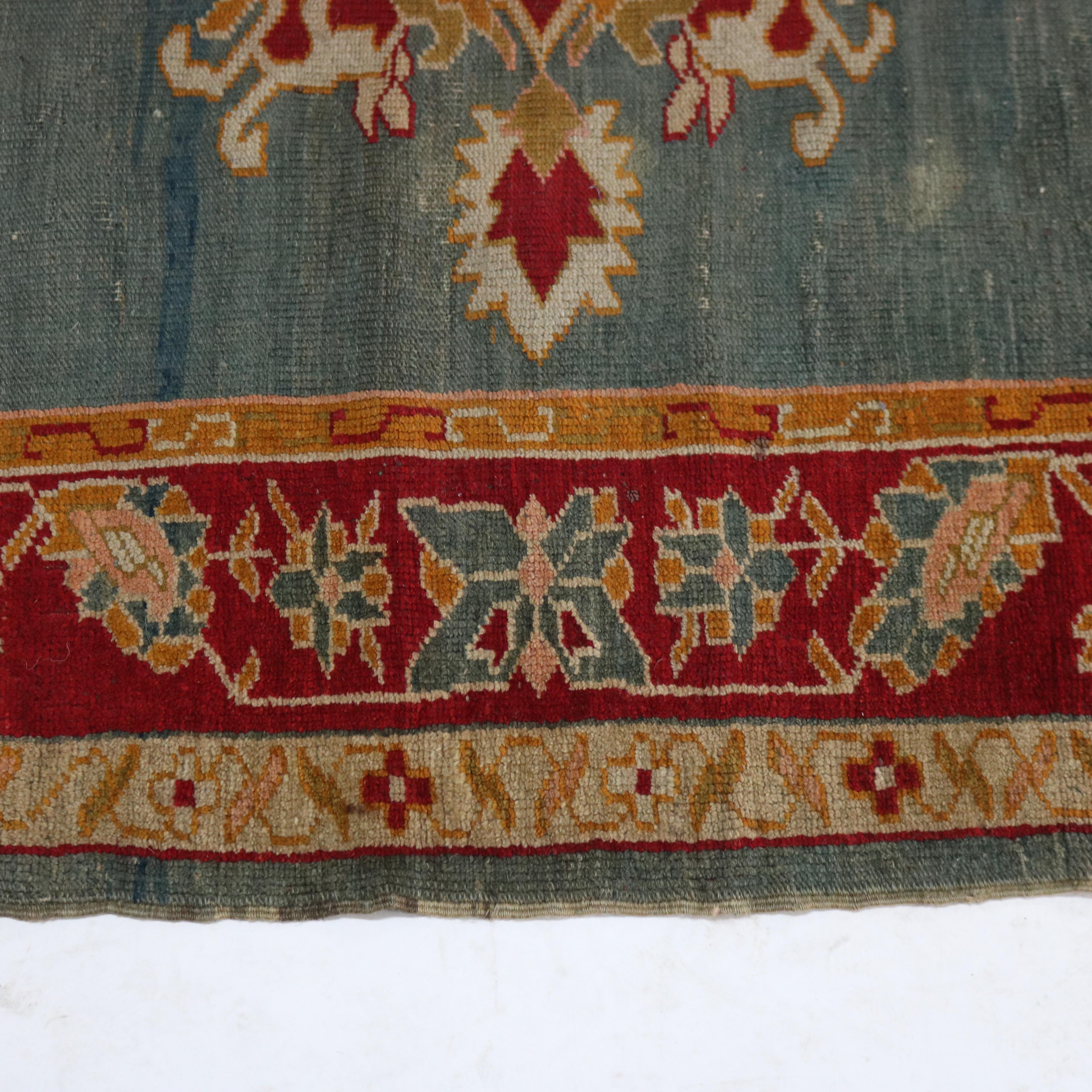 Antique Turkish Oushak Oriental Wool Rug C1920 6