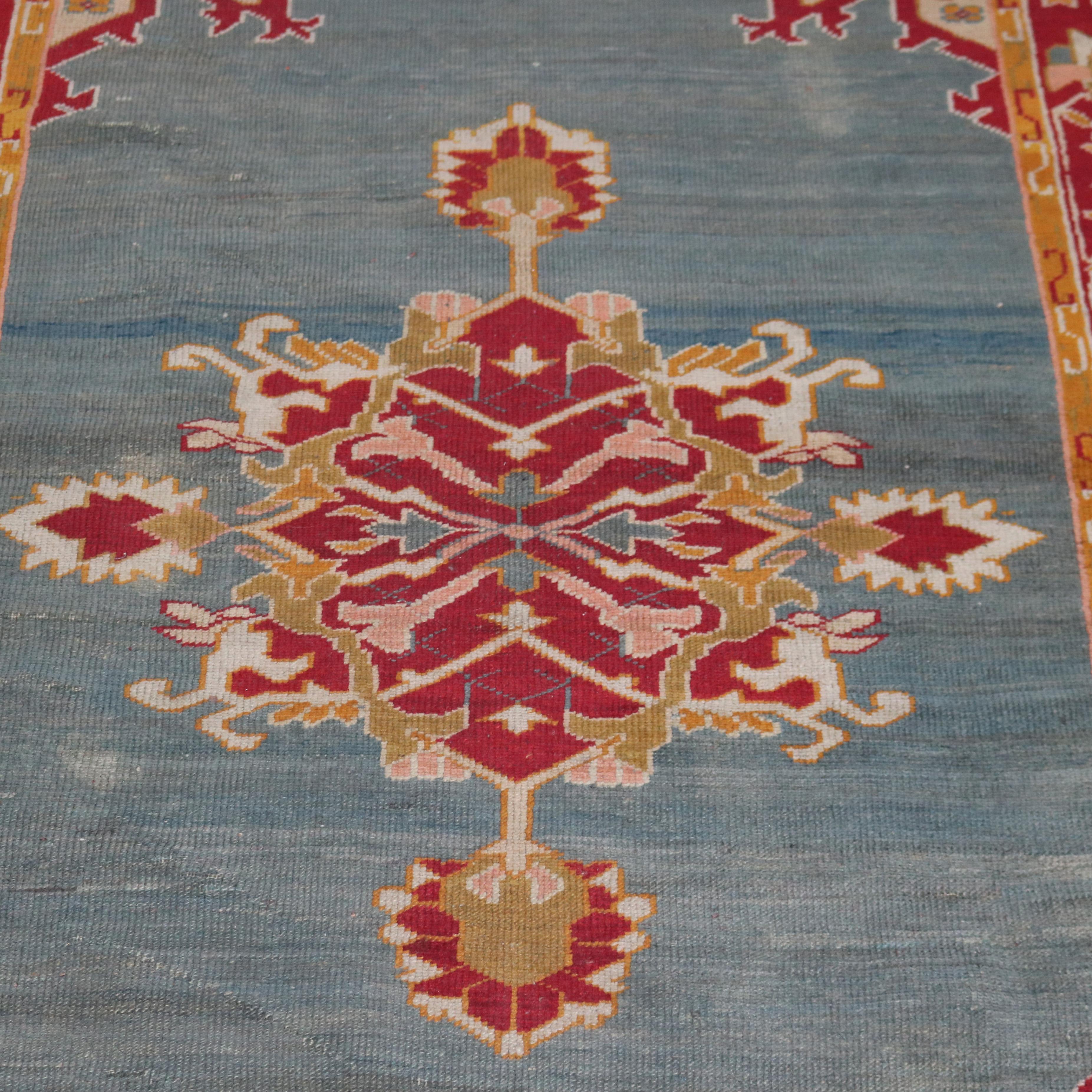 Antique Turkish Oushak Oriental Wool Rug C1920

Measures- 81.5