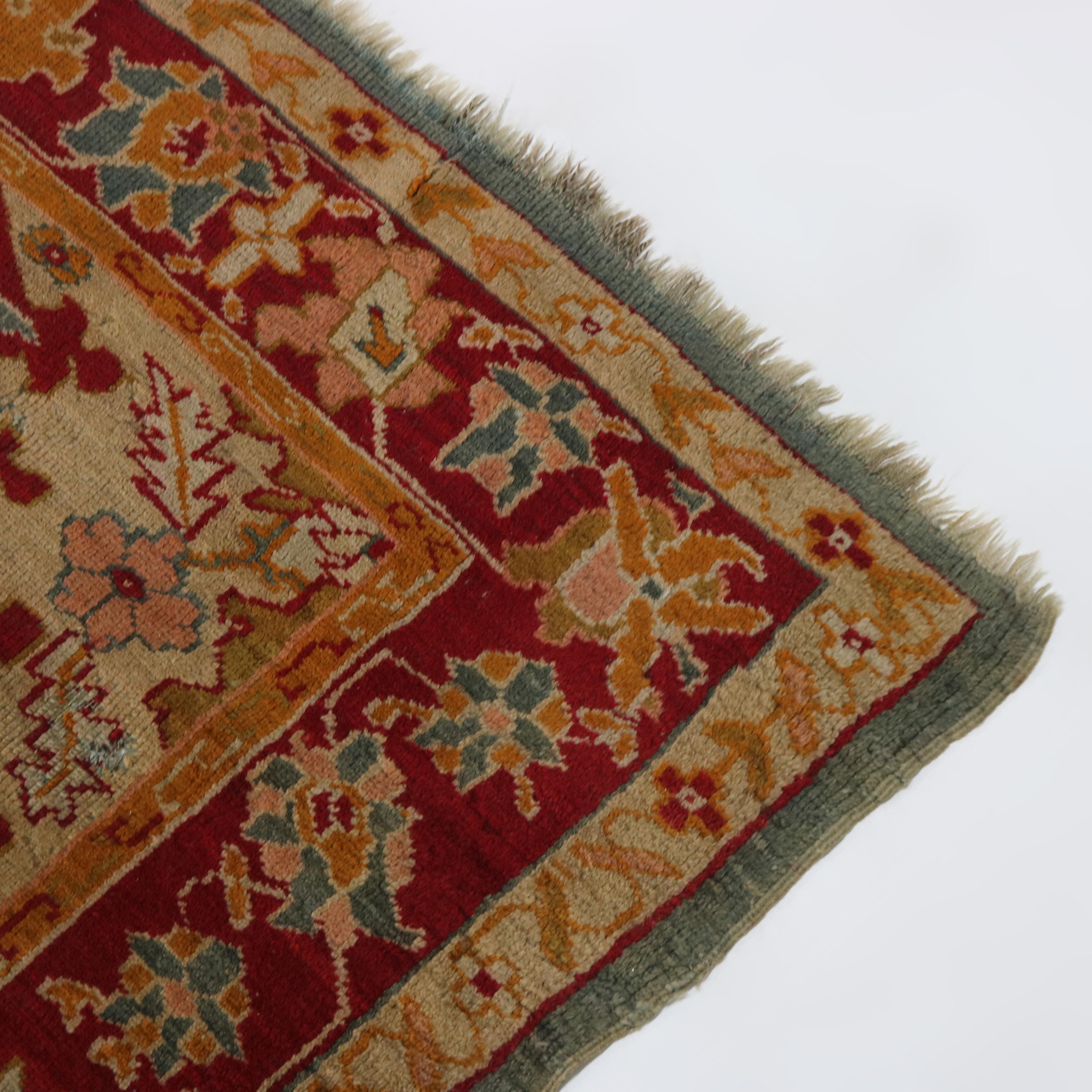 Antique Turkish Oushak Oriental Wool Rug C1920 2