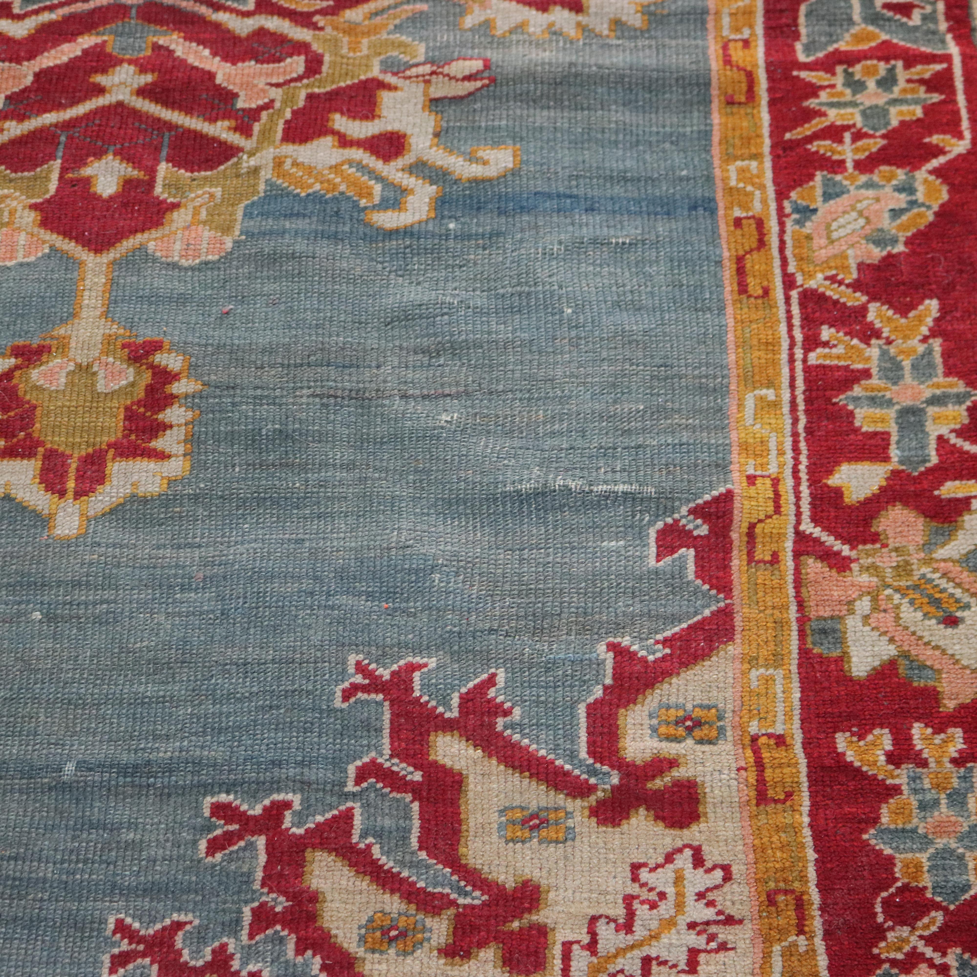 Antique Turkish Oushak Oriental Wool Rug C1920 3