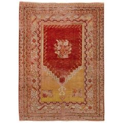Antique Turkish Oushak Prayer Rug